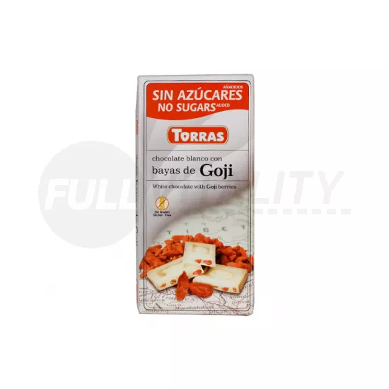 TORRAS HOZZÁADOTT CUKOR NÉLKÜL GOJI BOGYÓS FEHÉRCSOKOLÁDÉ 75G