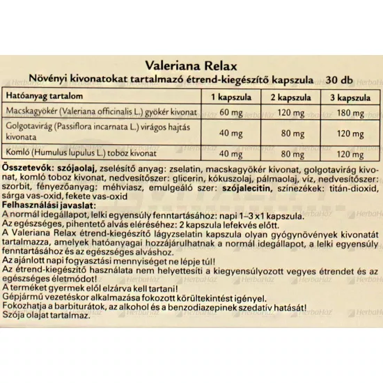 VALERIANA RELAX KAPSZULA 30DB