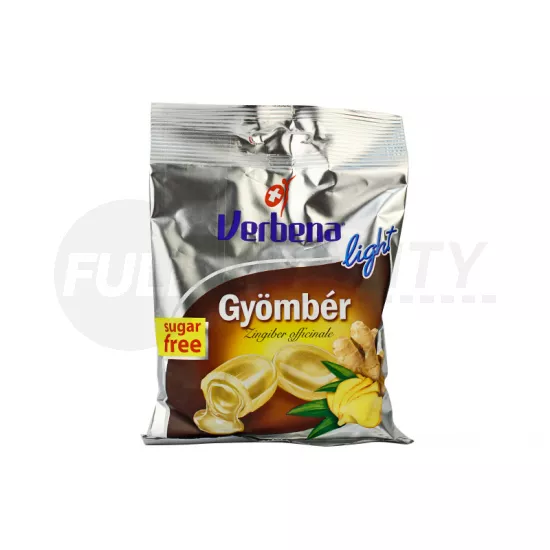 VERBENA GYÓGYNÖVÉNYES CUKORKA GYÖMBÉR C-VITAMINNAL CUKOR NÉLKÜL 60G