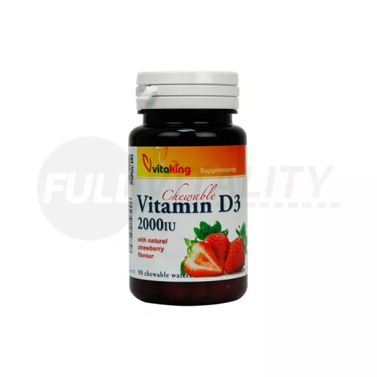 VITAKING VITAMIN D3 2000IU SZOPOGATÓ TABLETTA EPER ÍZZEL 90DB