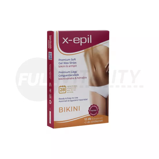 X-EPIL HASZNÁLATRA KÉSZ PRÉMIUM GÉLGYANTACSÍKOK BIKINI-HÓNALJRA 12DB