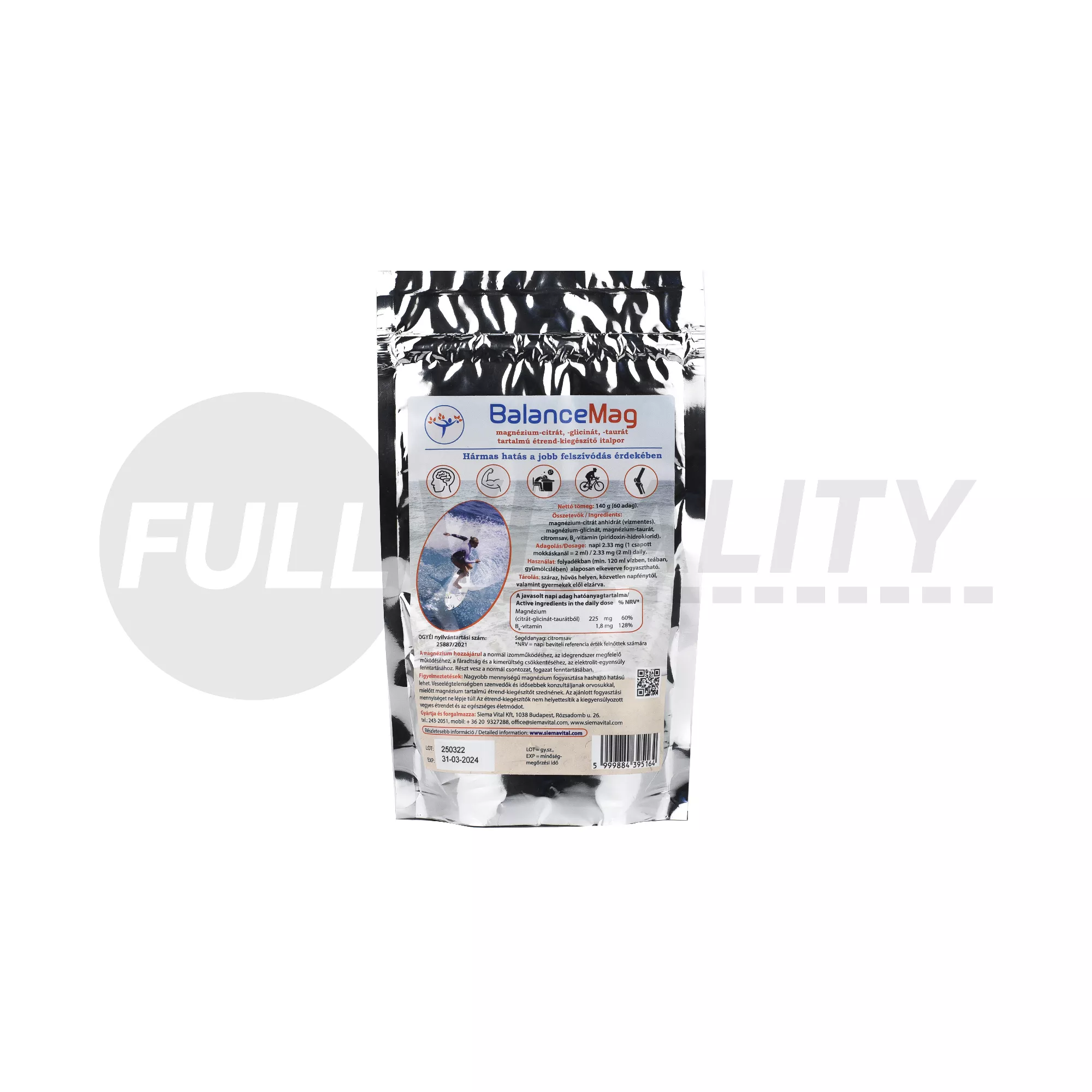 BALANCEMAG MAGNÉZIUM-CITRÁT-GLICINÁT-TAURÁT TARTALMÚ ÉTREND-KIEGÉSZÍTŐ ITALPOR 140G