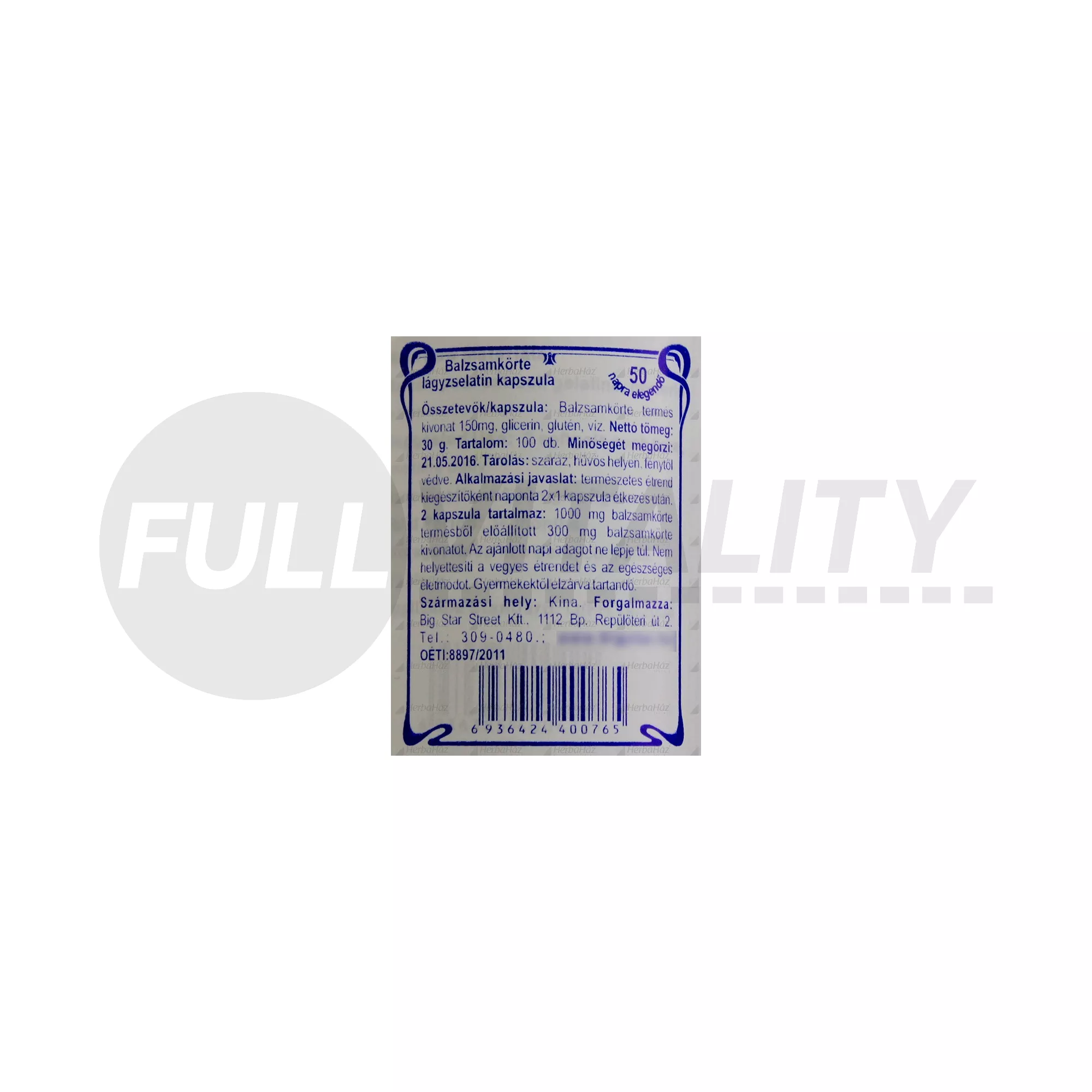 SUM MOON BALZSAMKÖRTE LÁGYZSELATIN KAPSZULA 100DB