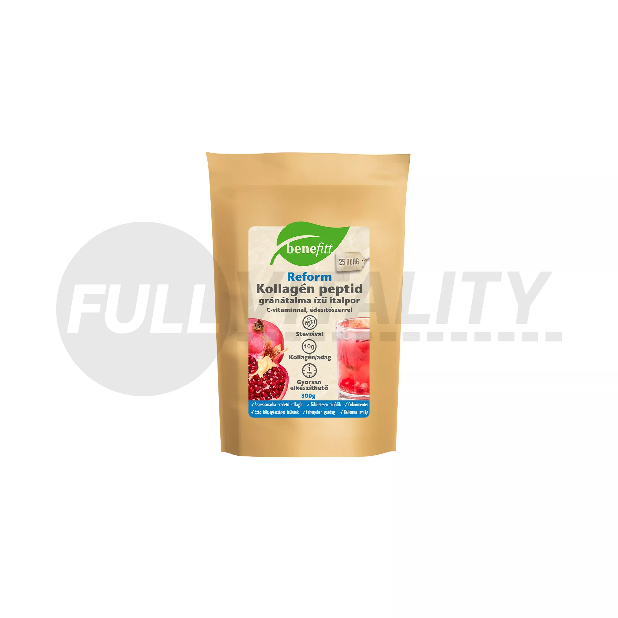 BENEFITT REFORM KOLLAGÉN PEPTID GRÁNÁTALMA ÍZŰ ITALPOR 300G