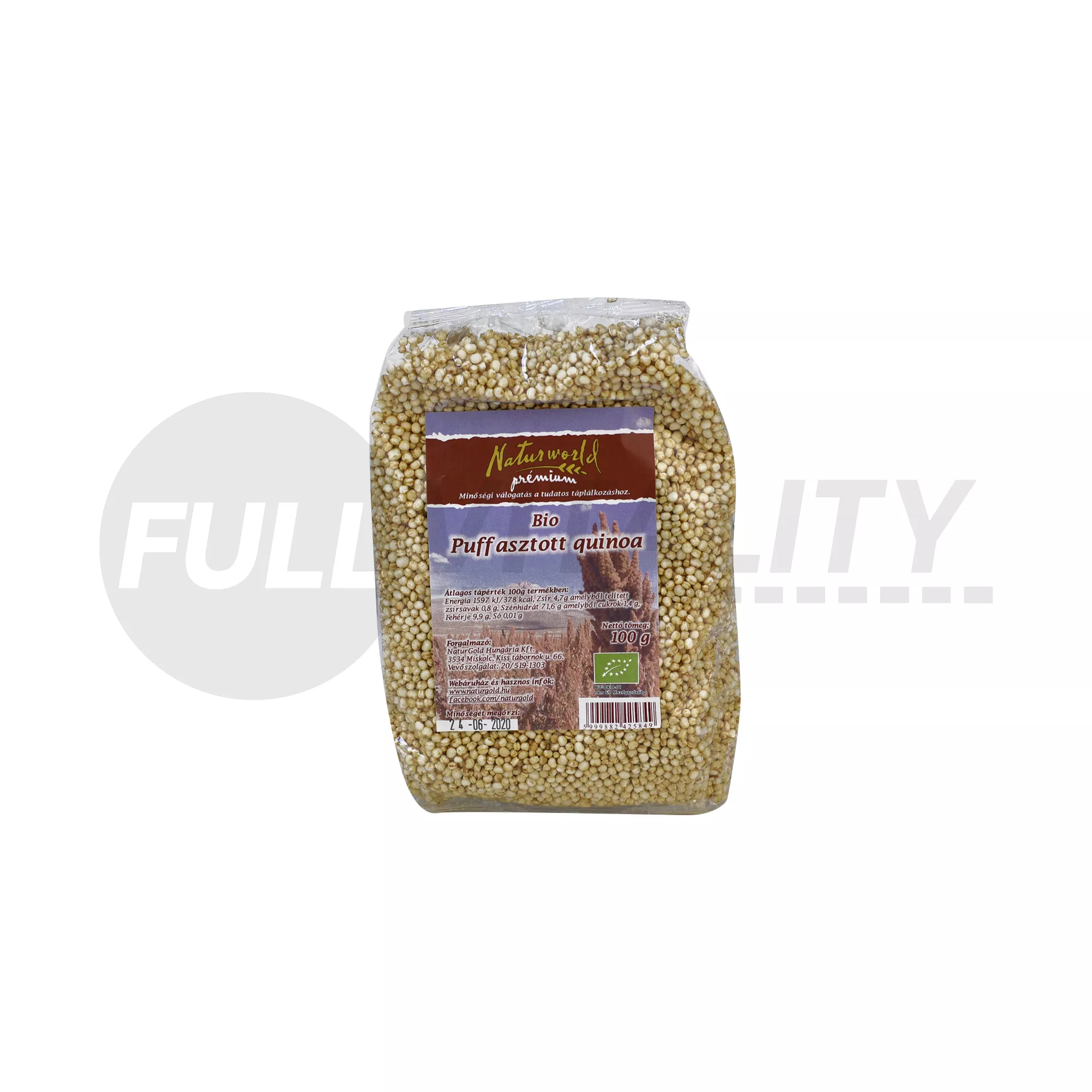 BIO NATURWORLD PRÉMIUM PUFFASZTOTT QUINOA NATÚR 100G