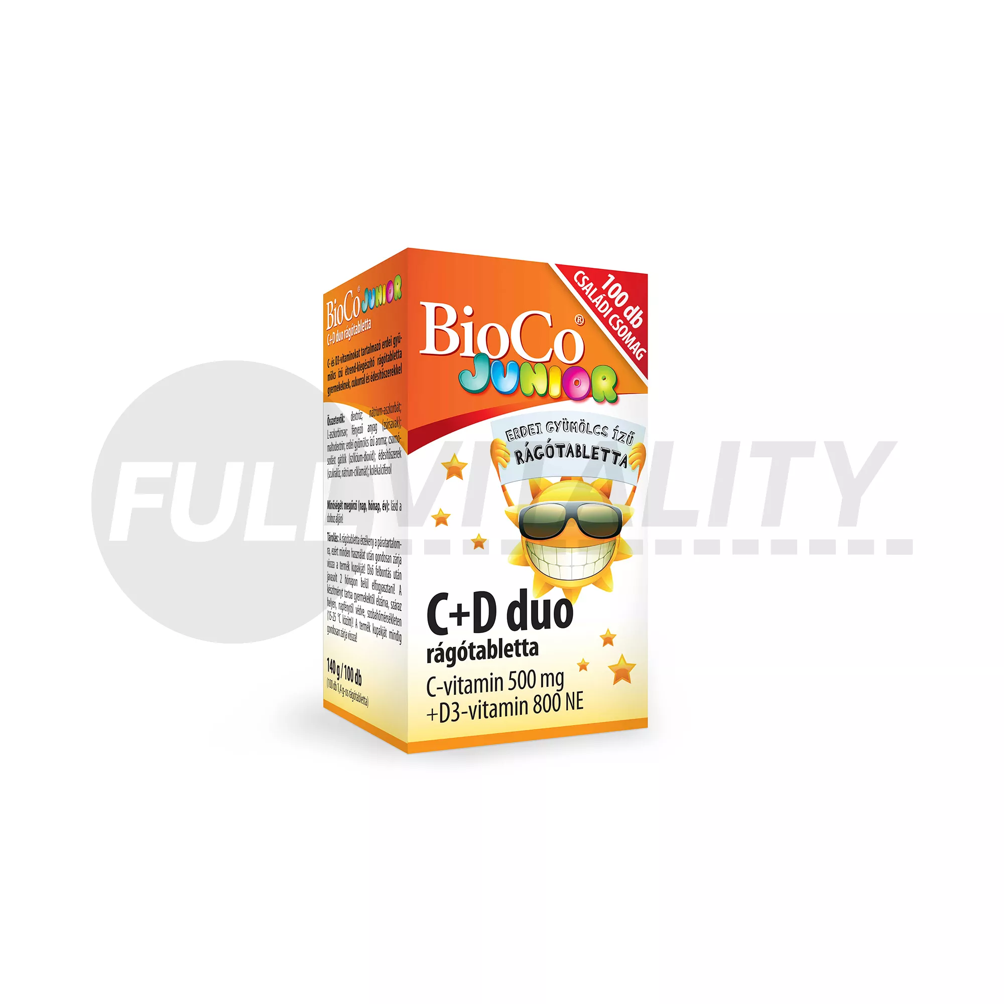 BIOCO C+D DUO JUNIOR RÁGÓTABLETTA 100DB