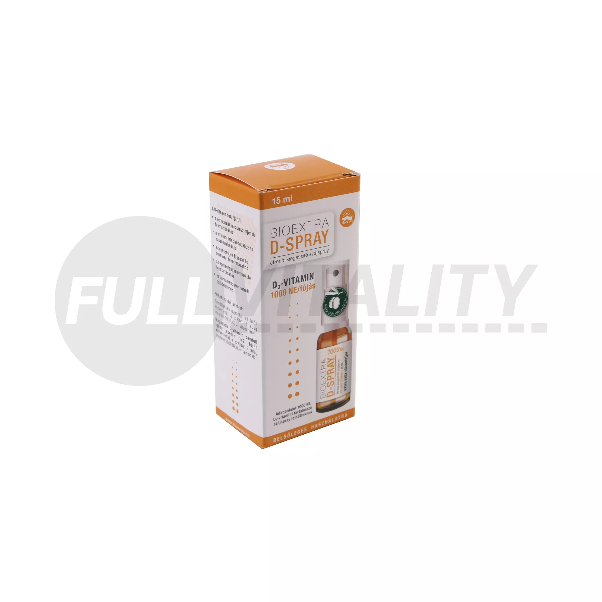 BIOEXTRA D-SPRAY 1000 NE D3-VITAMINT TARTALMAZÓ ÉTREND-KIEGÉSZÍTŐ SZÁJSPRAY 15ML