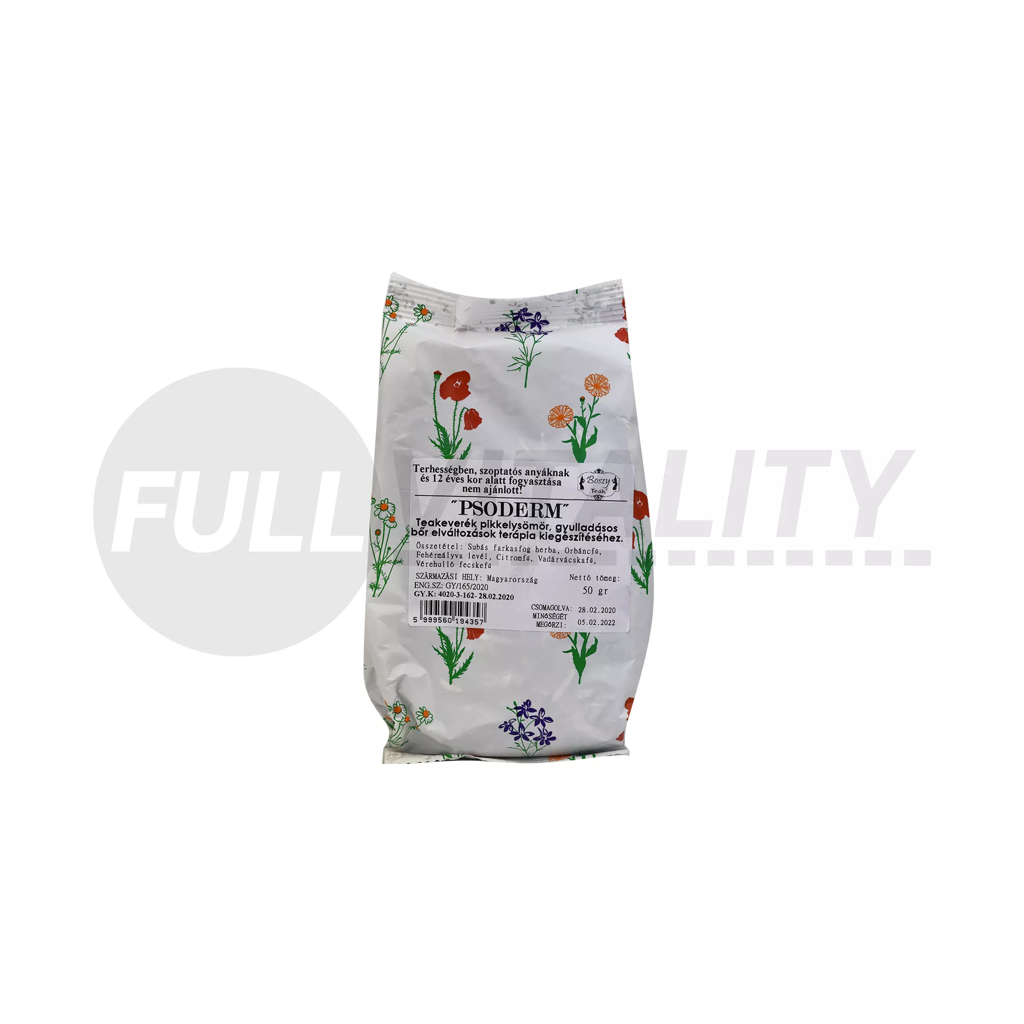 BOSZY TEA PSODERM (PIKKELYSÖMÖR, GYULLADÁSOS BŐR) TERÁPIA KIEGÉSZÍTÉSÉHEZ 50G
