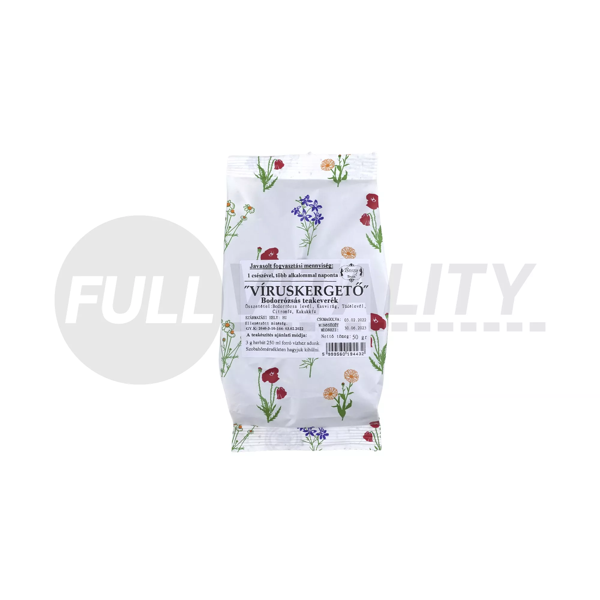 BOSZY TEA VÍRUSKERGETŐ BODORRÓZSÁS TEAKEVERÉK 50G