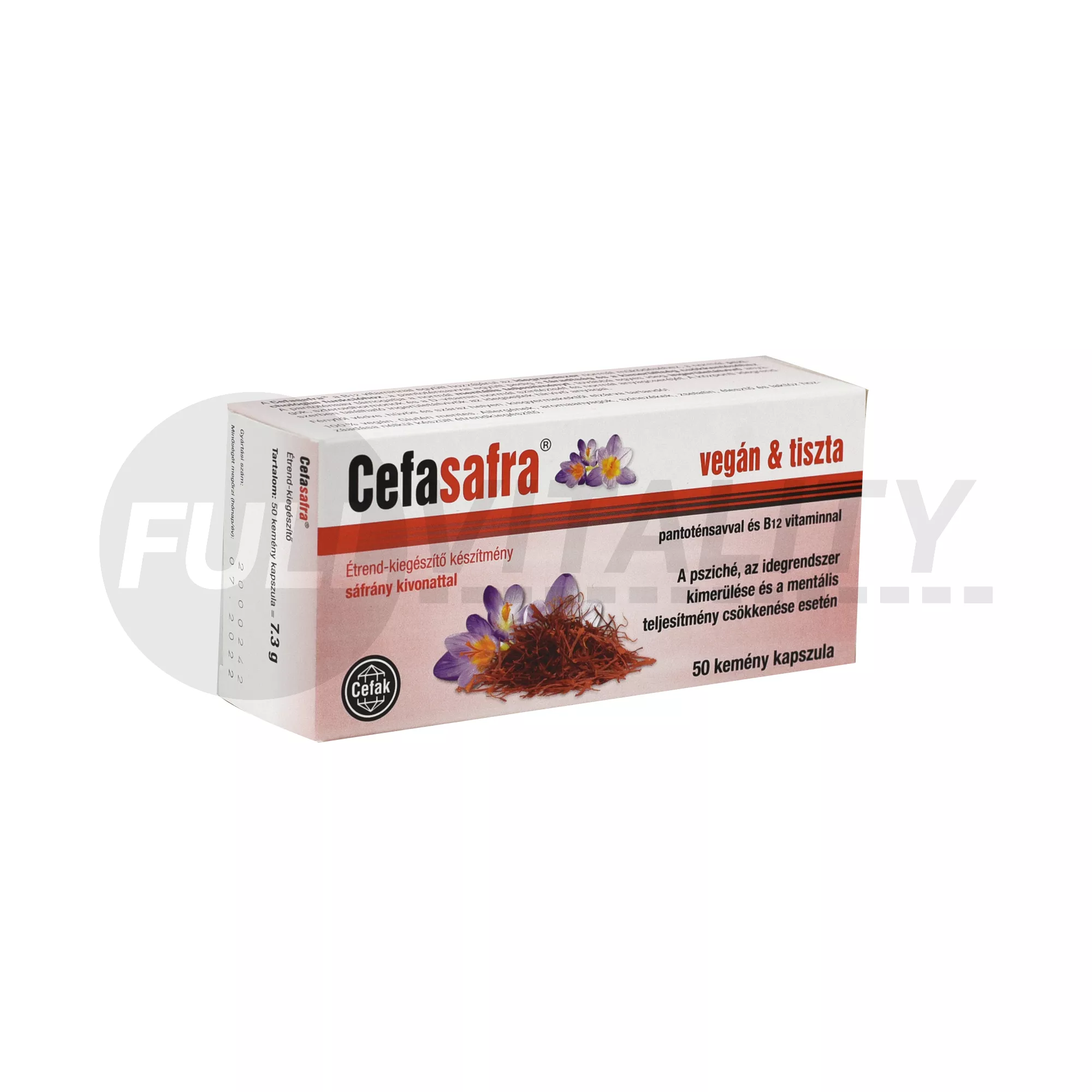 CEFASAFRA SÁFRÁNY KIVONATOT TARTALMAZÓ VEGÁN KAPSZULA 50DB