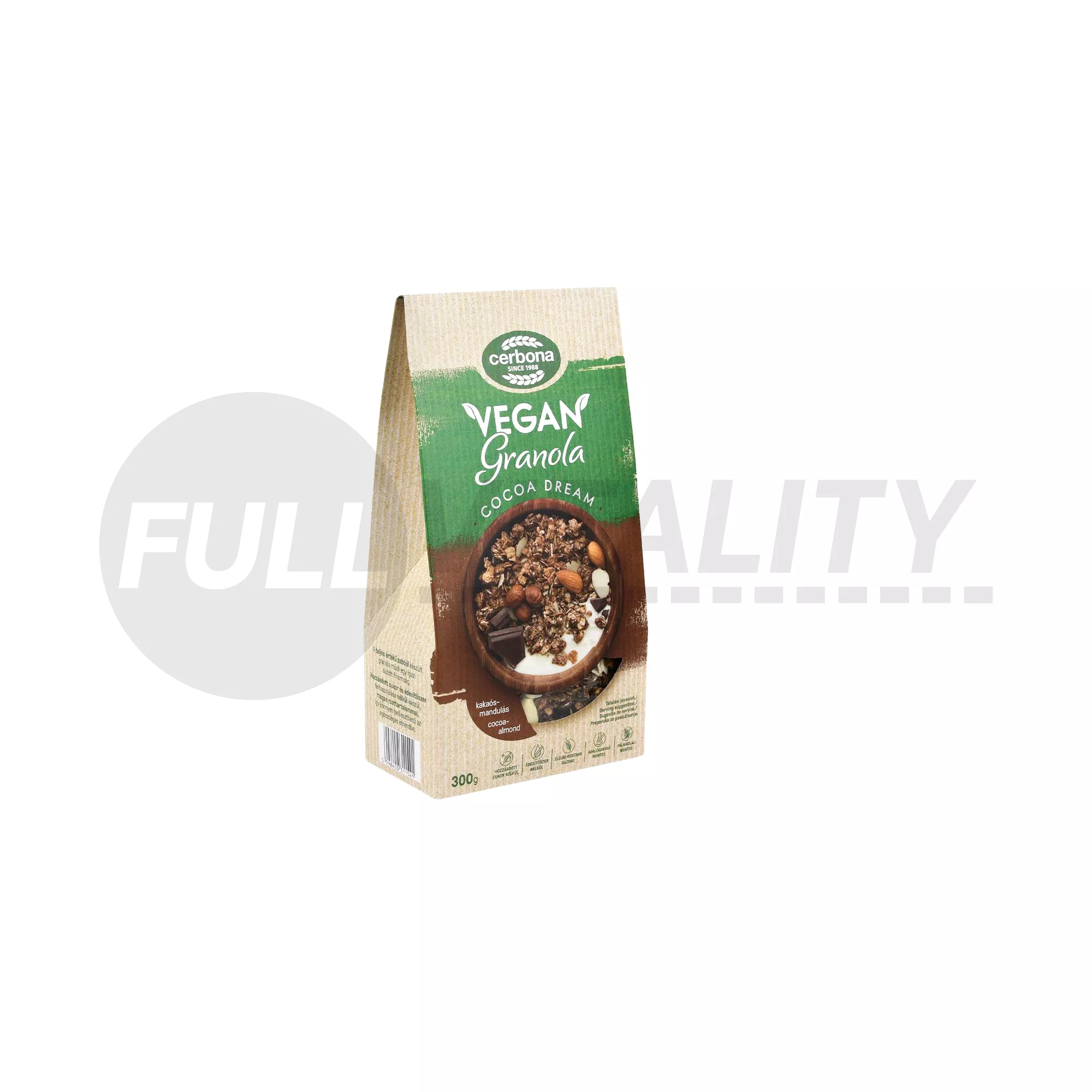 CERBONA VEGÁN KAKAÓS-MANDULÁS GRANOLA MÜZLI 300G