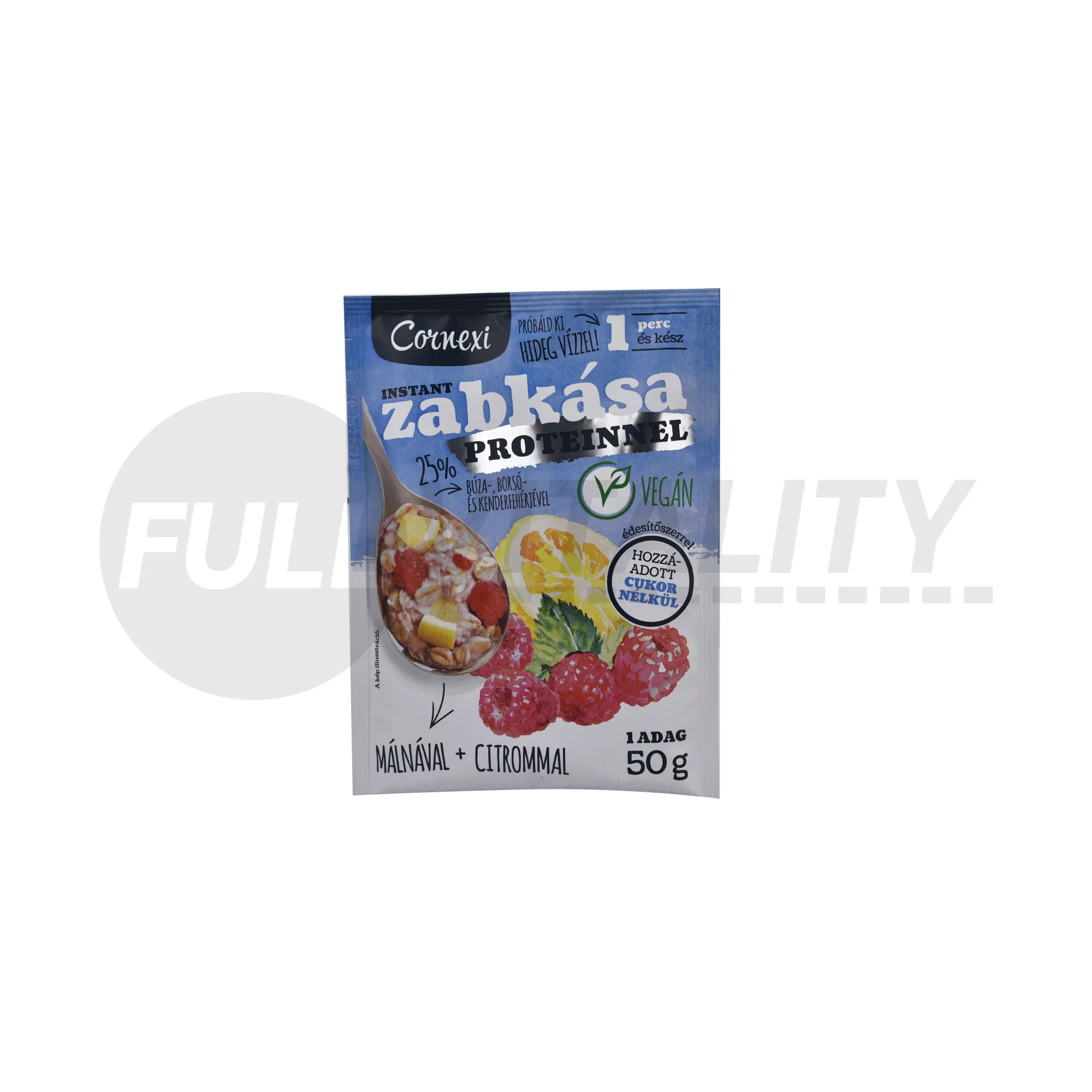 CORNEXI MÁLNÁS-CITROMOS PROTEINES ZABKÁSA ÉDESÍTŐSZERREL VEGÁN 50G
