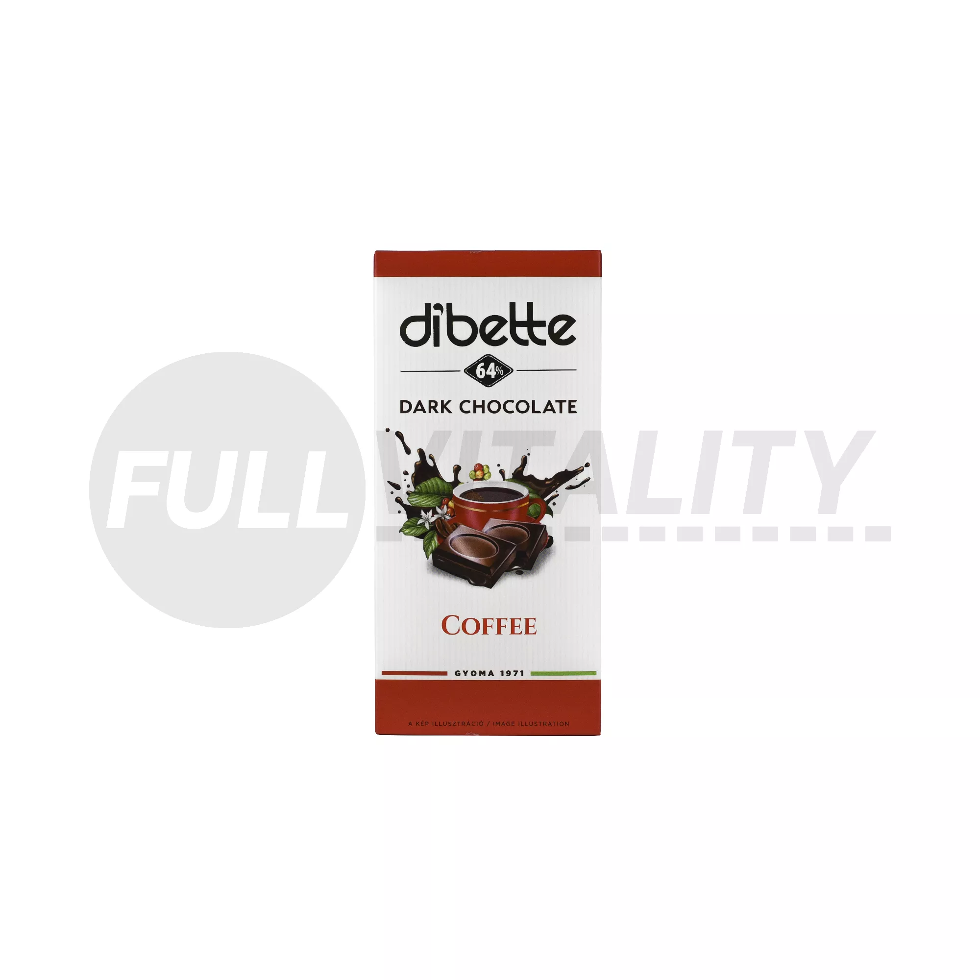 DIBETTE CHOCO KÁVÉ ÍZŰ KRÉMMEL TÖLTÖTT ÉTCSOKOLÁDÉ FRUKTÓZZAL 80G