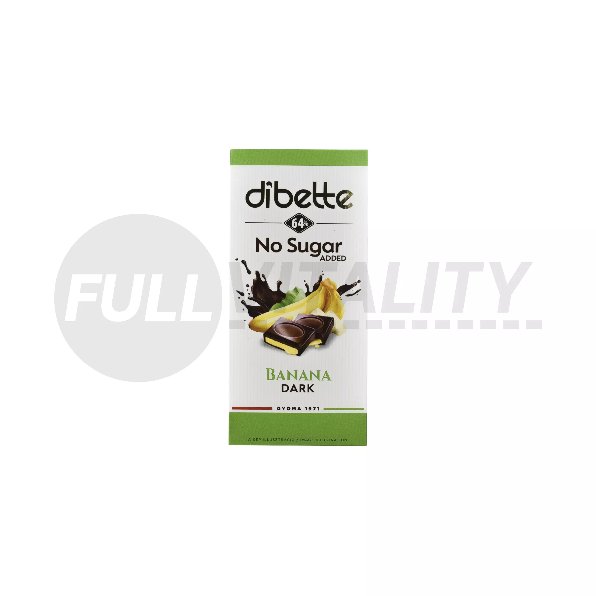 DIBETTE NAS BANÁN ÍZŰ KRÉMMEL TÖLTÖTT ÉTCSOKOLÁDÉ HCN, ÉDESÍTŐSZEREKKEL 80G