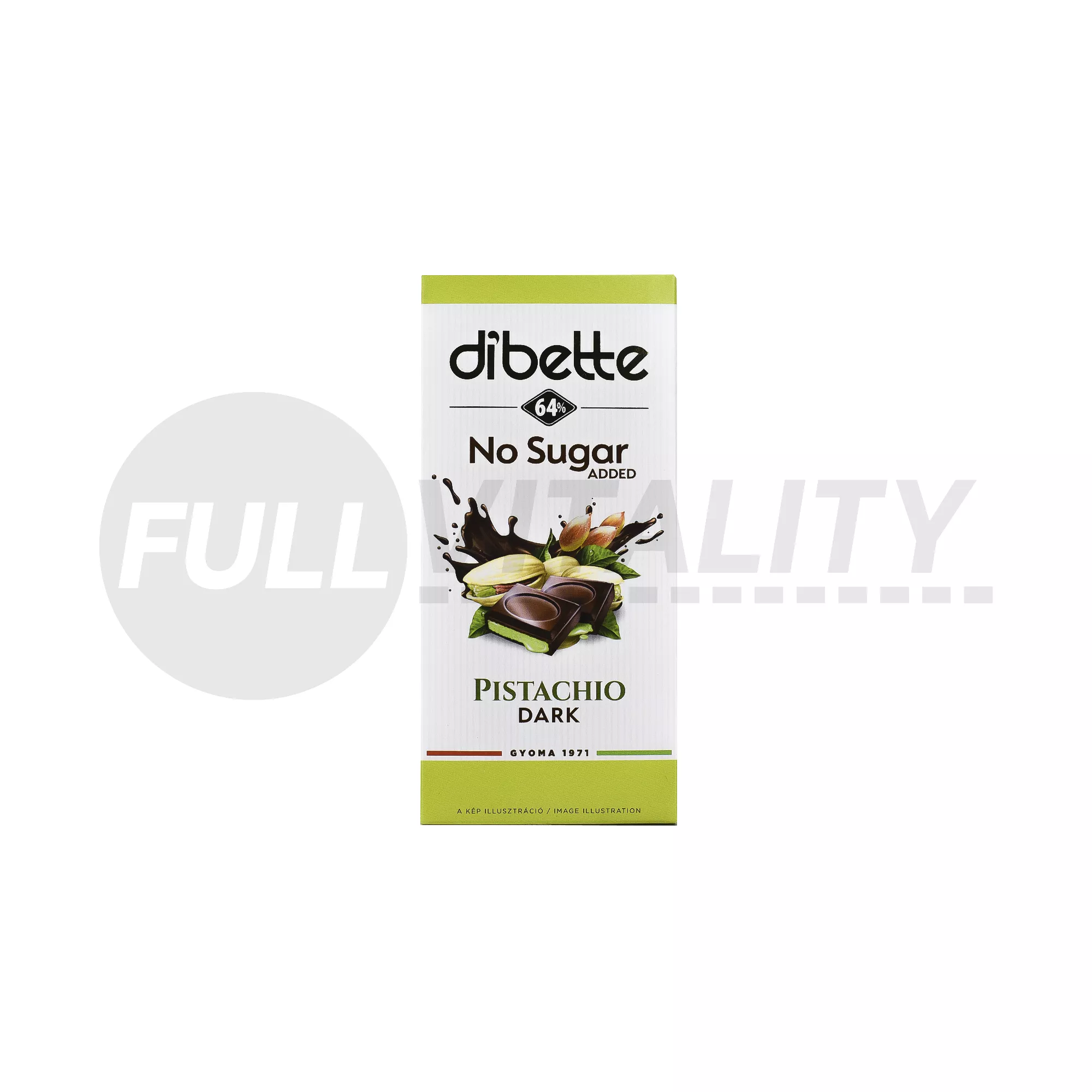 DIBETTE NAS PISZTÁCIA ÍZŰ TÖLTÖTT ÉTCSOKOLÁDÉ HCN ÉDESÍTŐSZEREKKEL 80G