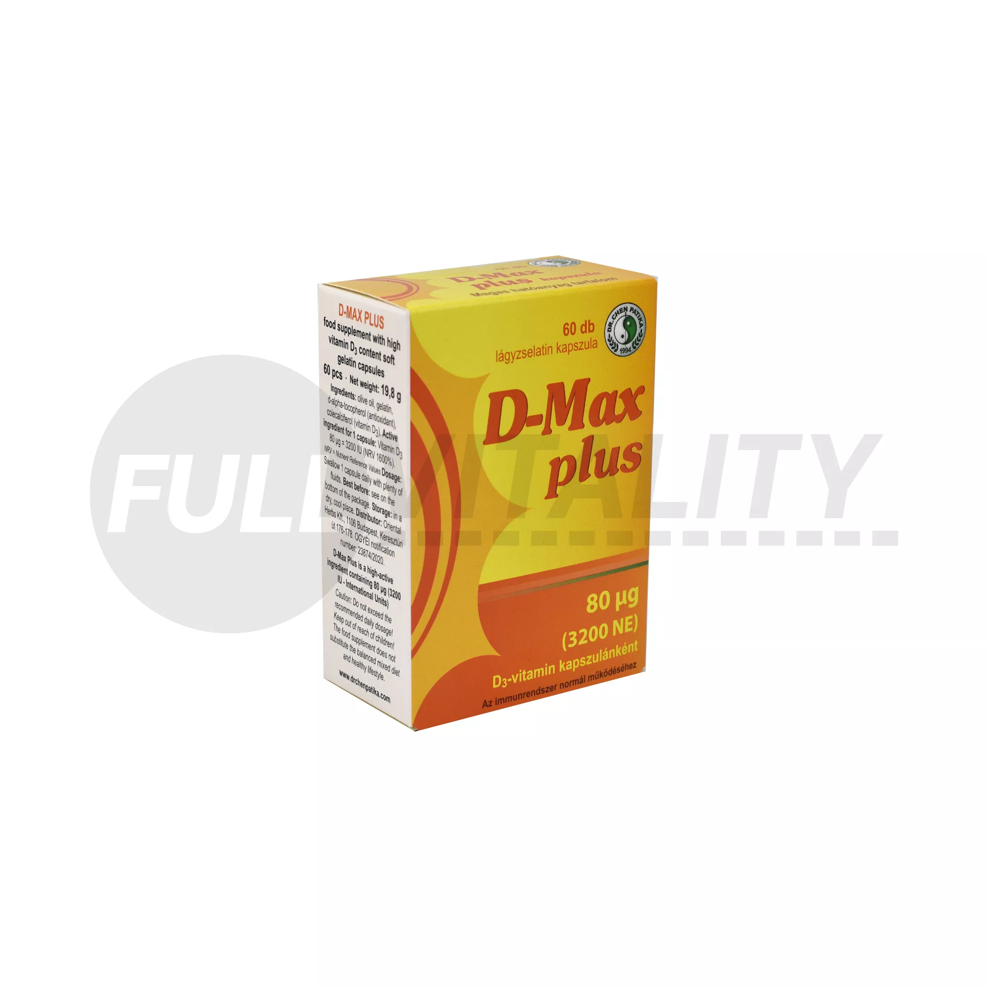 DR.CHEN D-MAX PLUS D3 VITAMIN 3200NE KAPSZULA 60DB