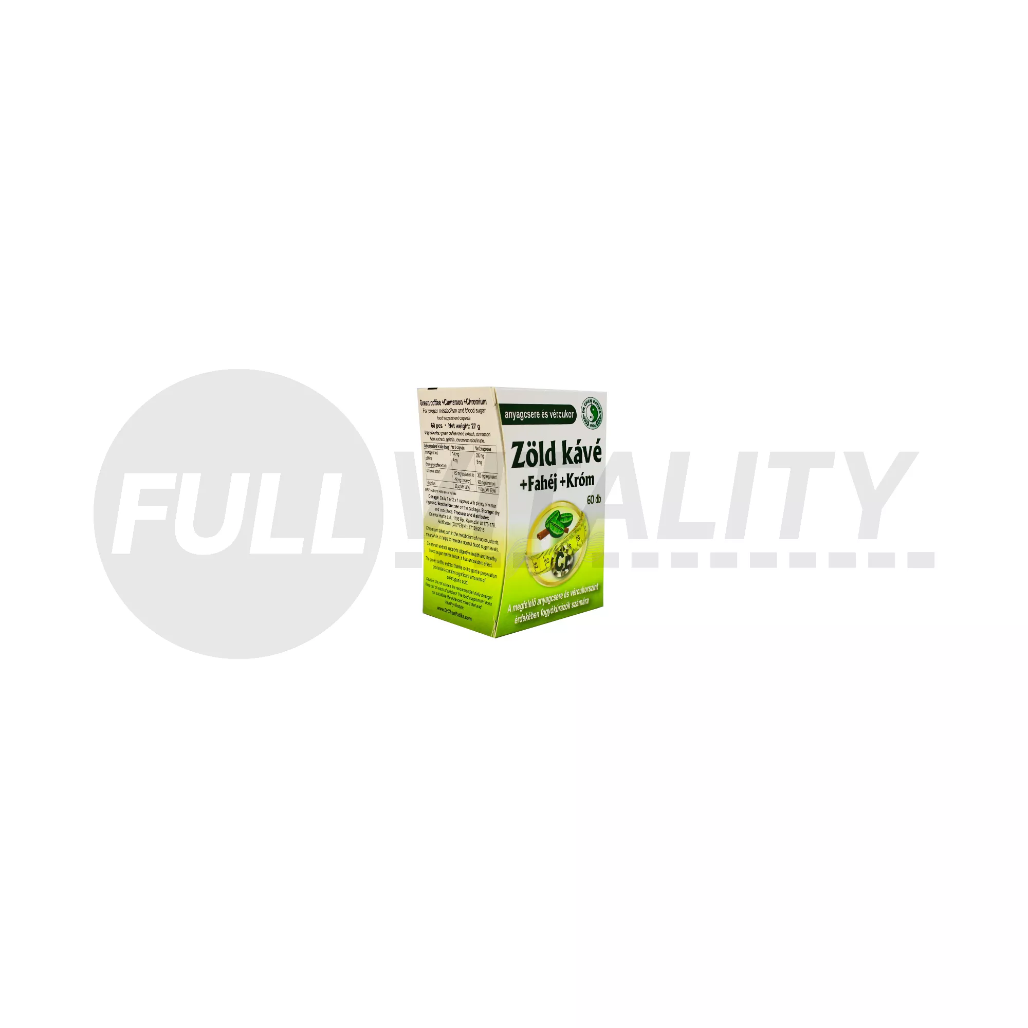 DR.CHEN ZÖLD KÁVÉ + FAHÉJ + KRÓM KAPSZULA 60DB