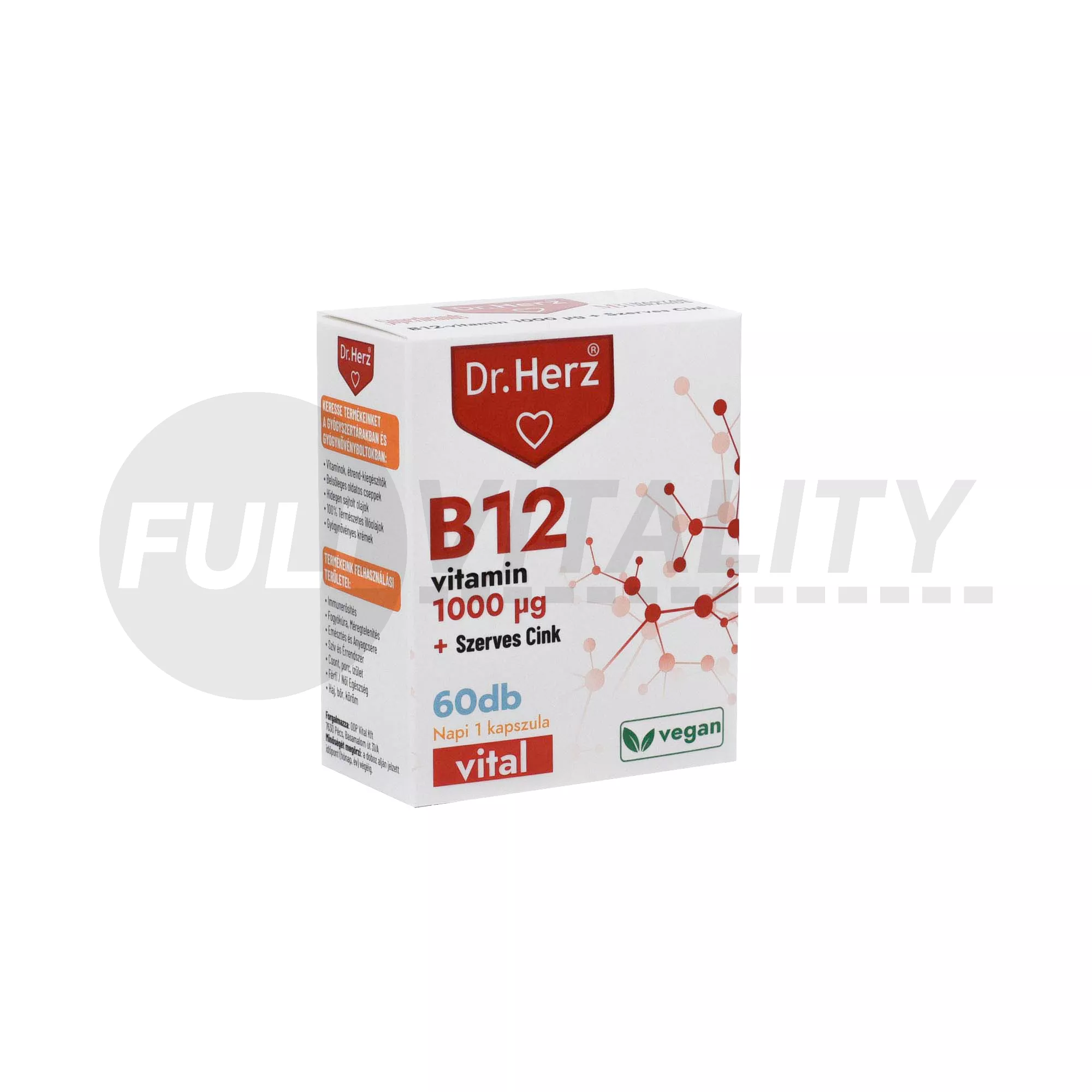 DR. HERZ B12 1000 MCG + SZERVES CINK KAPSZULA 60DB