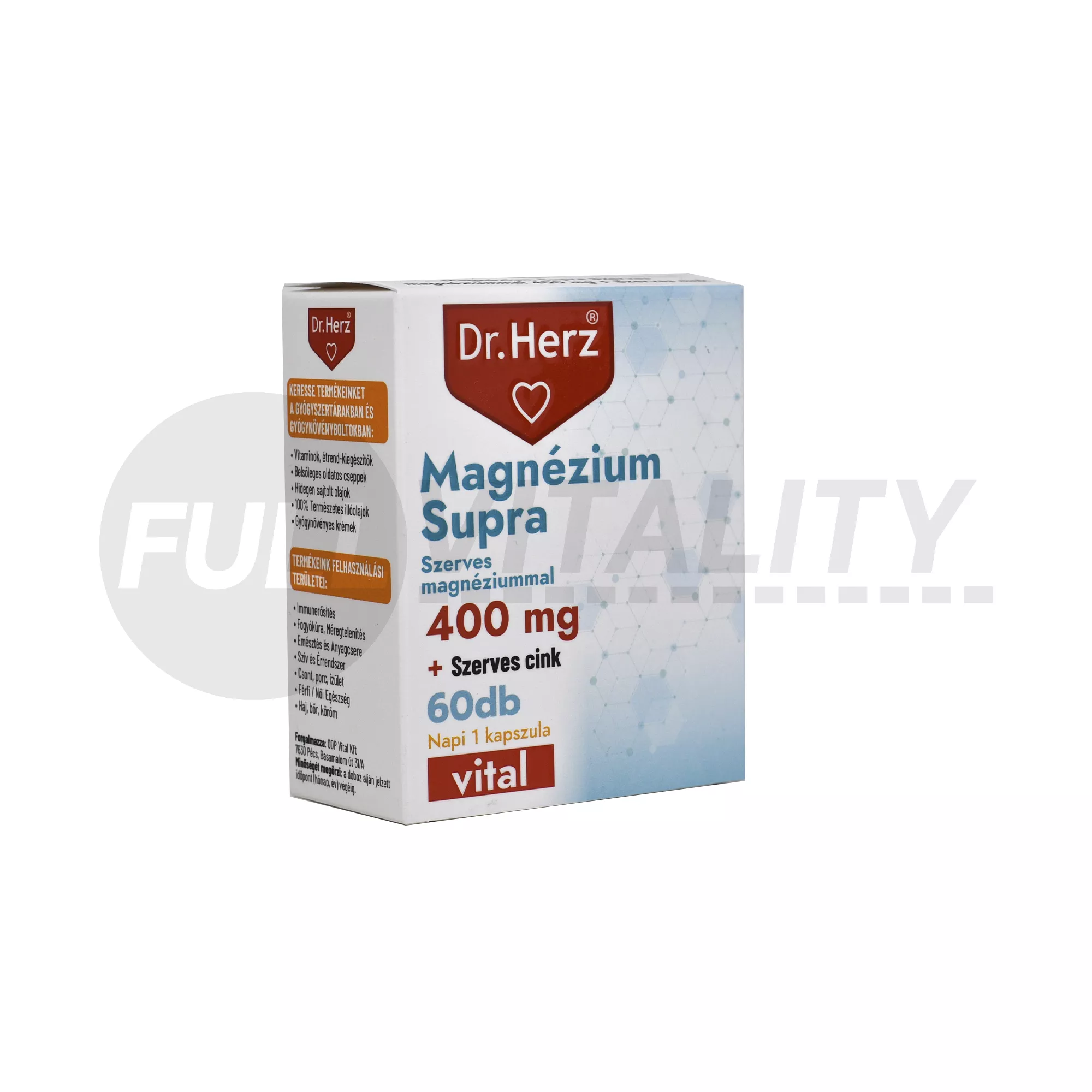 DR. HERZ MAGNÉZIUM SUPRA 400MG + SZERVES CINK KAPSZULA 60DB