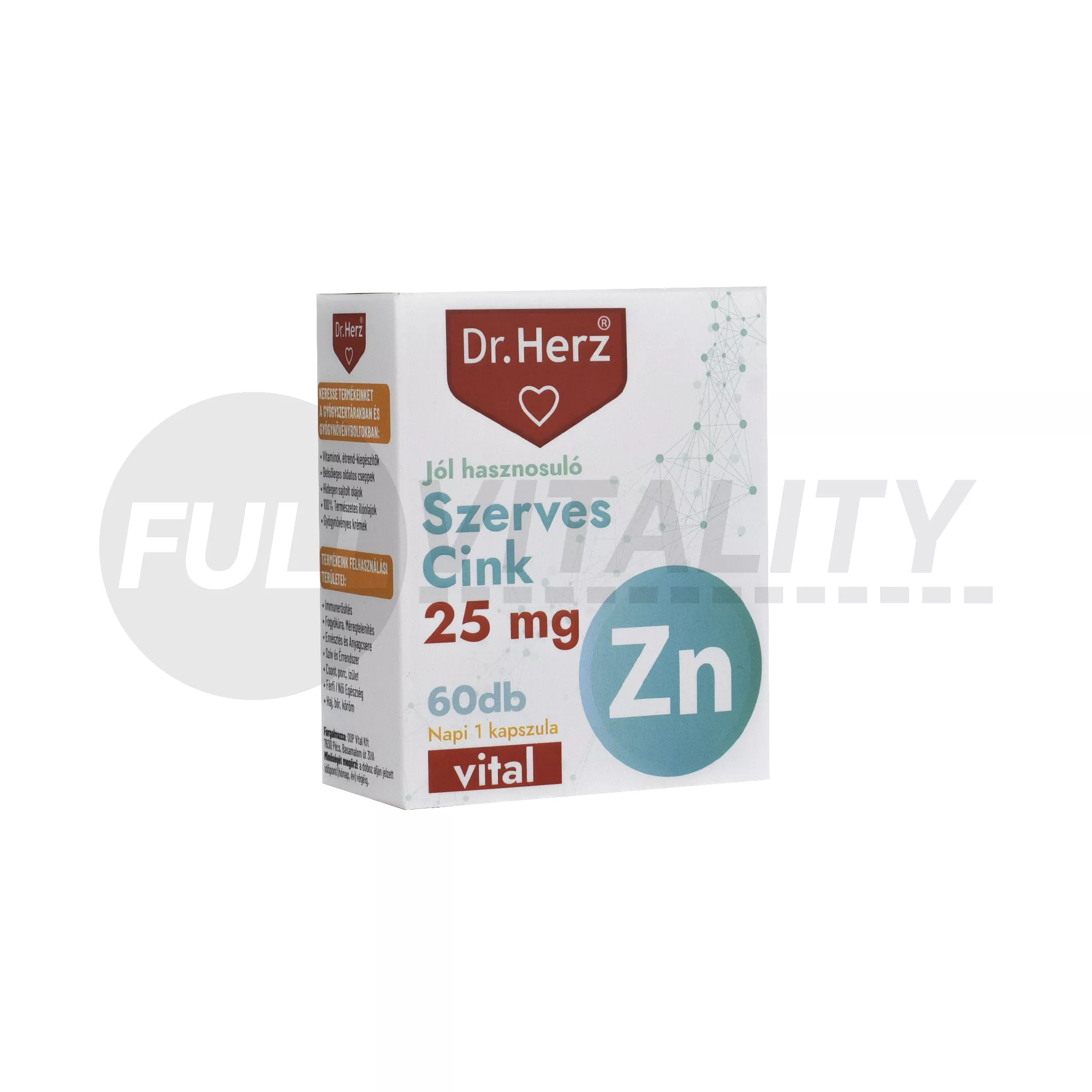DR. HERZ SZERVES CINK 25MG KAPSZULA 60DB