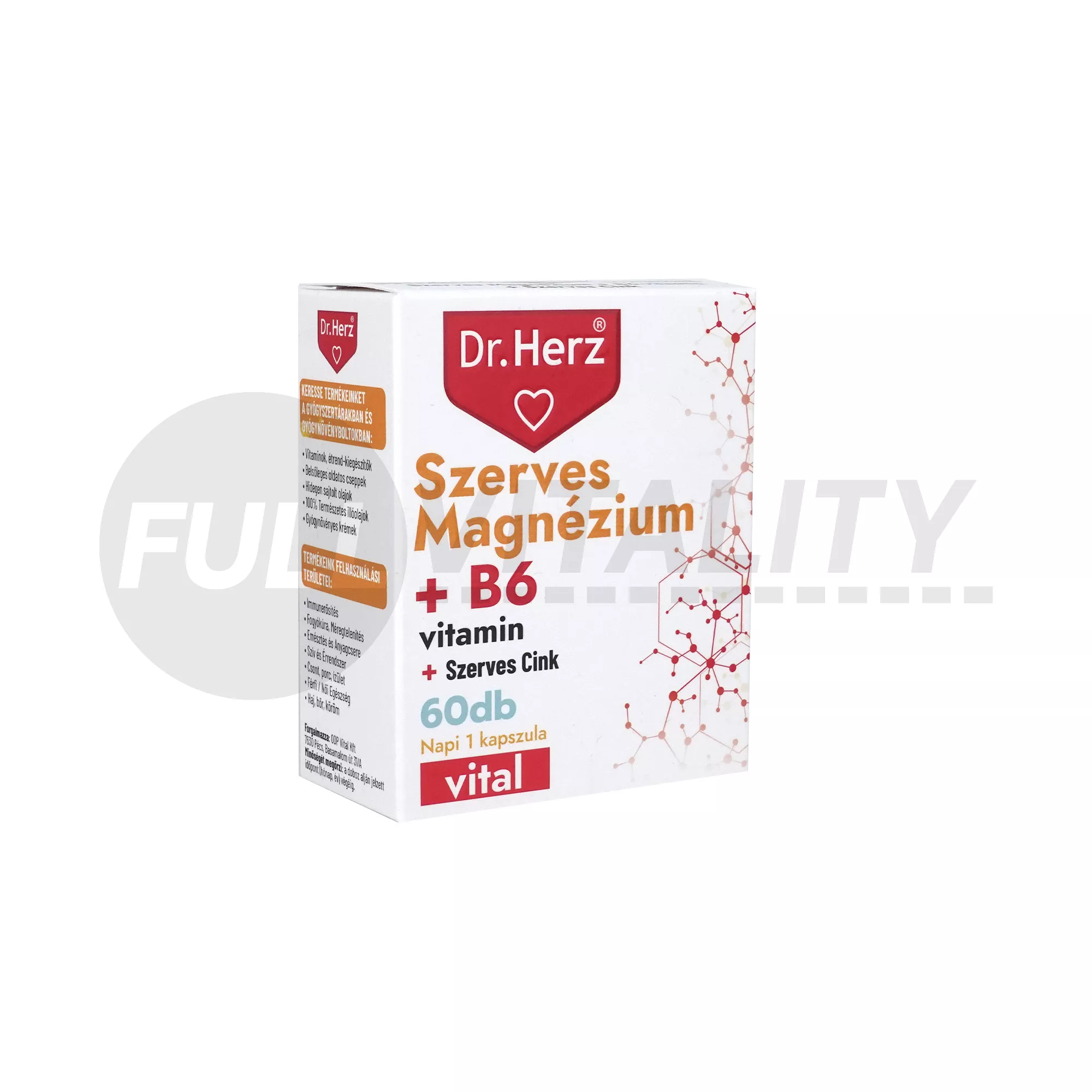 DR. HERZ SZERVES MAGNÉZIUM+B6+SZERVES CINK KAPSZULA 60DB