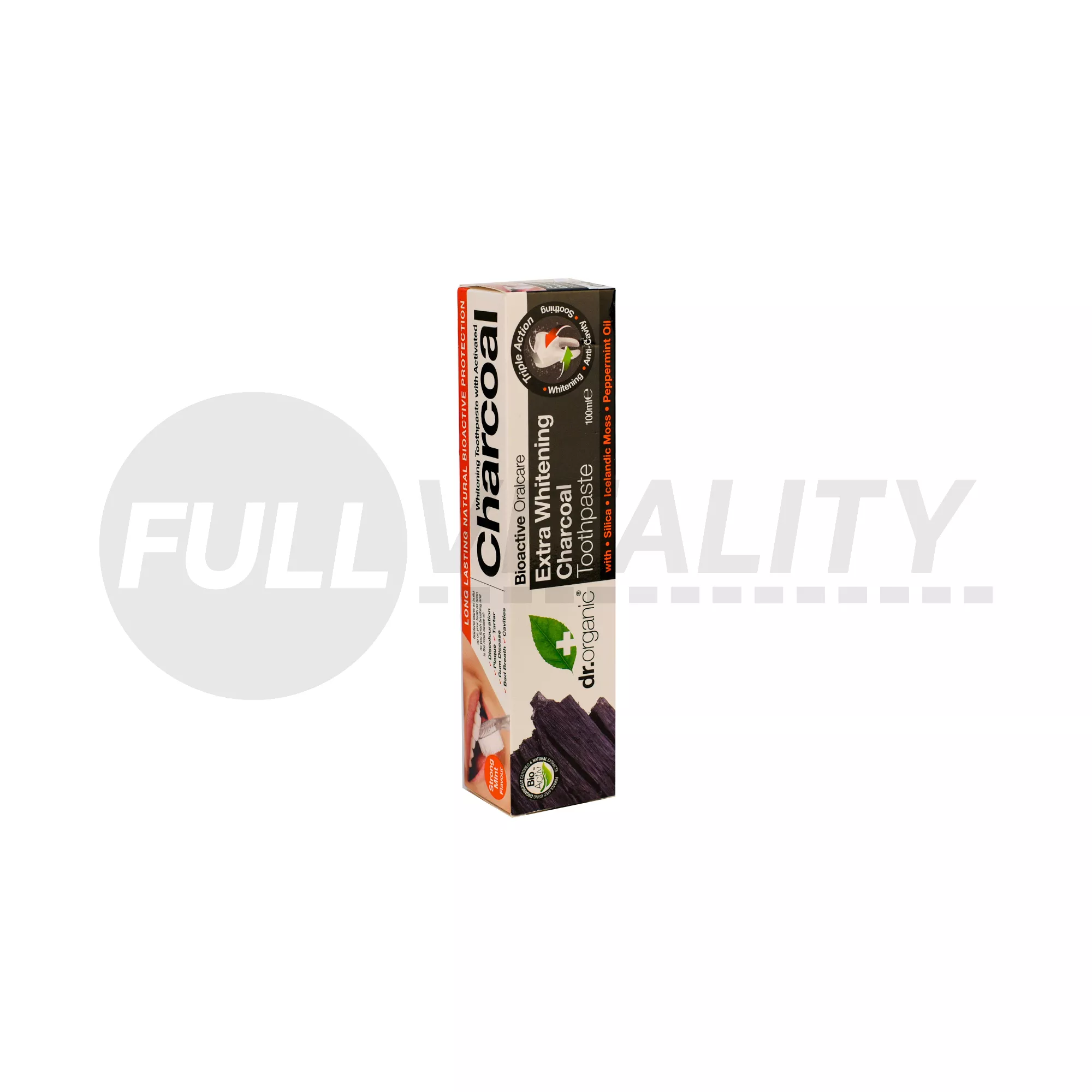 DR.ORGANIC CHARCOAL EXTRA FEHÉRÍTŐ FOGKRÉM AKTÍV SZÉNNEL 100ML