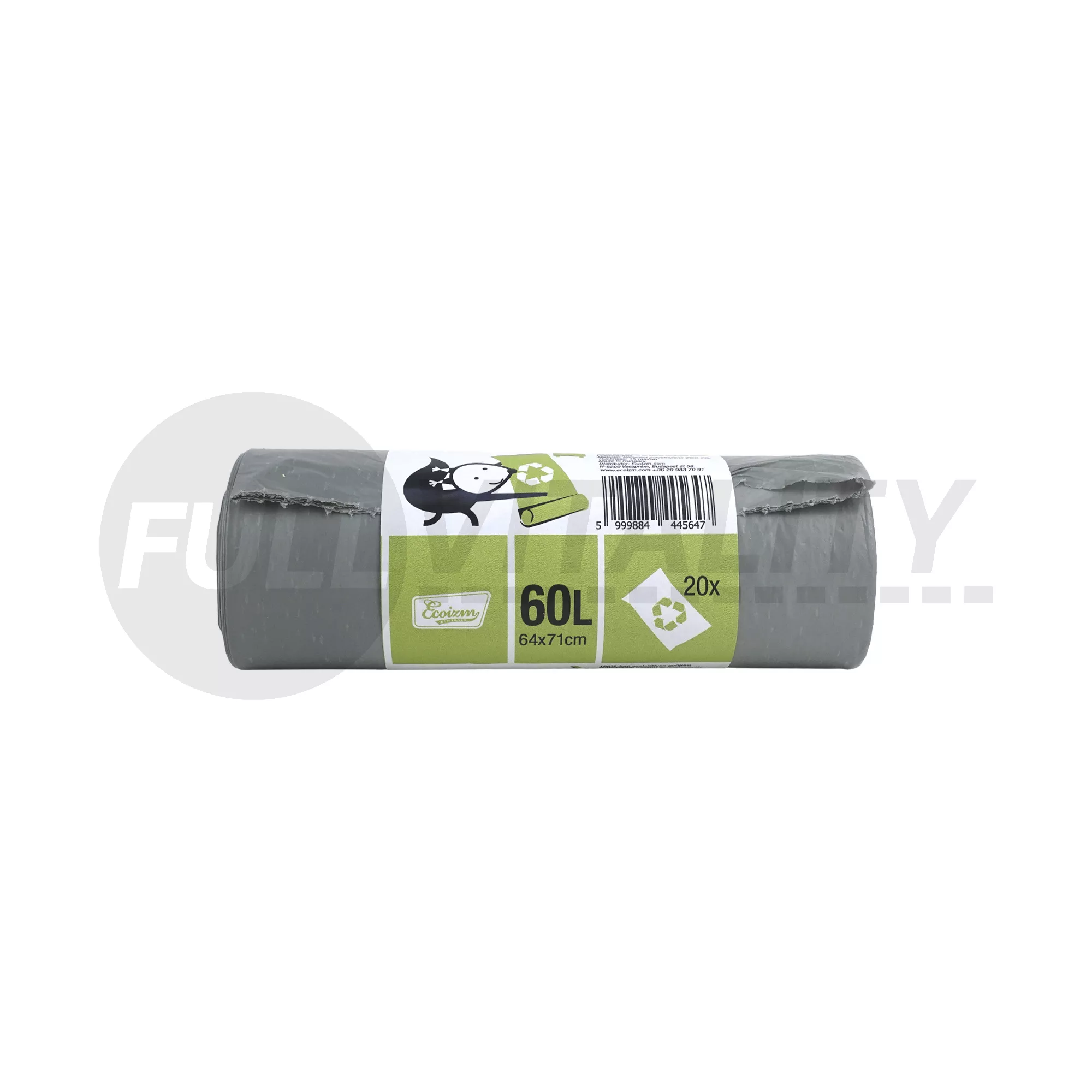 ECOIZM-ZÖLDBOLT ÚJRAHASZNOSÍTOTT SZEMETESZSÁK 60-LITERES 20DB