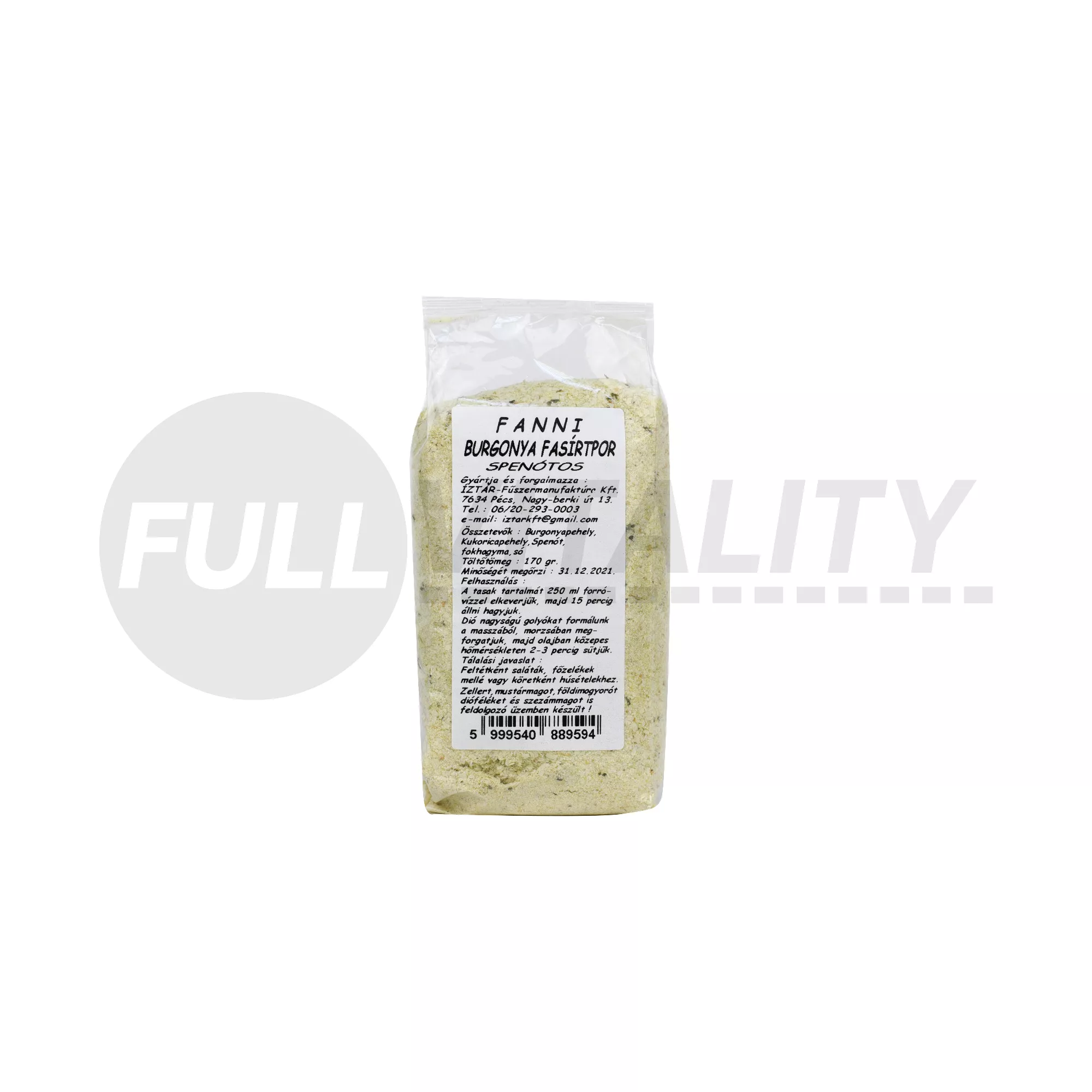 FANNI BURGONYA FASÍRTPOR SPENÓTOS 170G