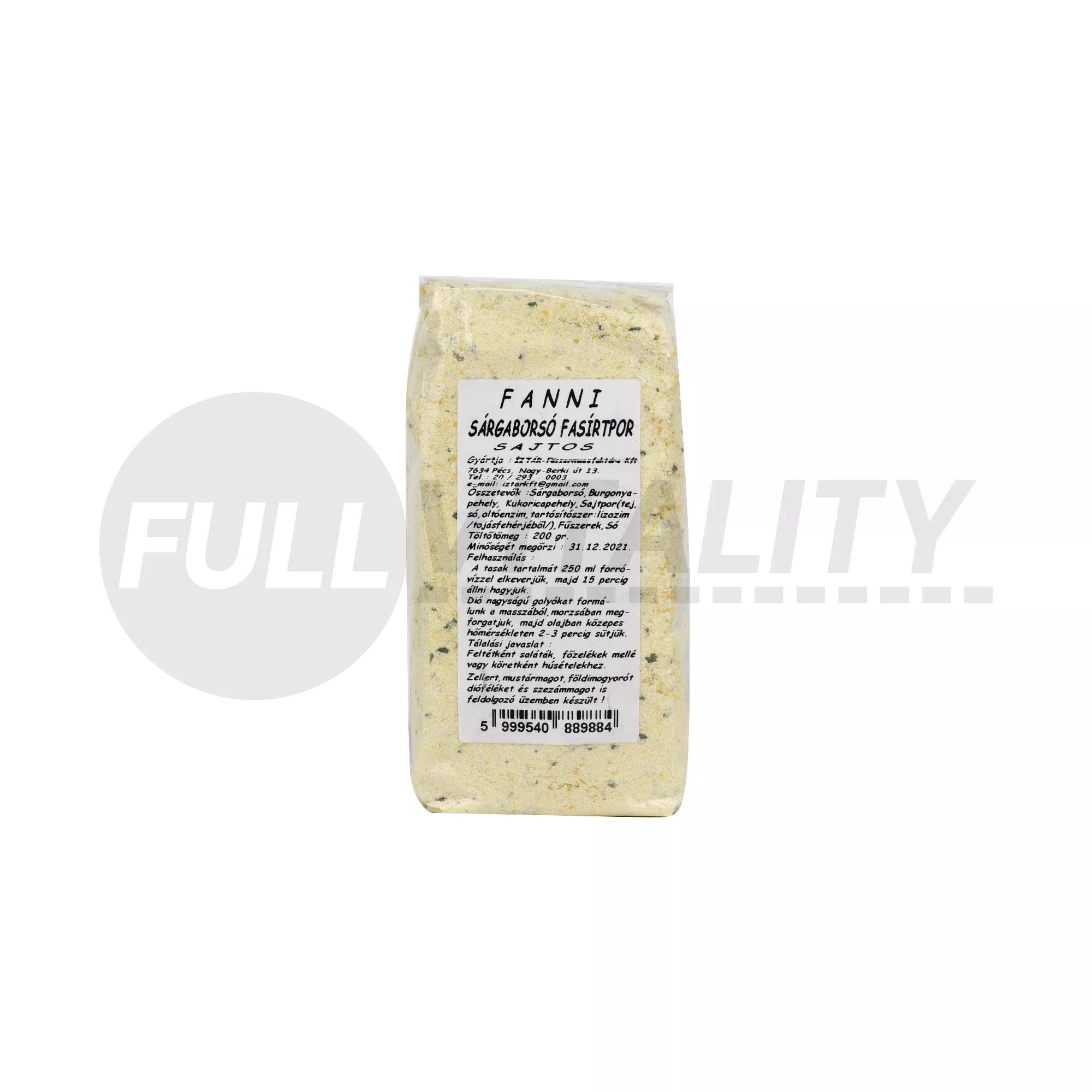 FANNI SÁRGABORSÓ FASÍRTPOR SAJTOS 200G