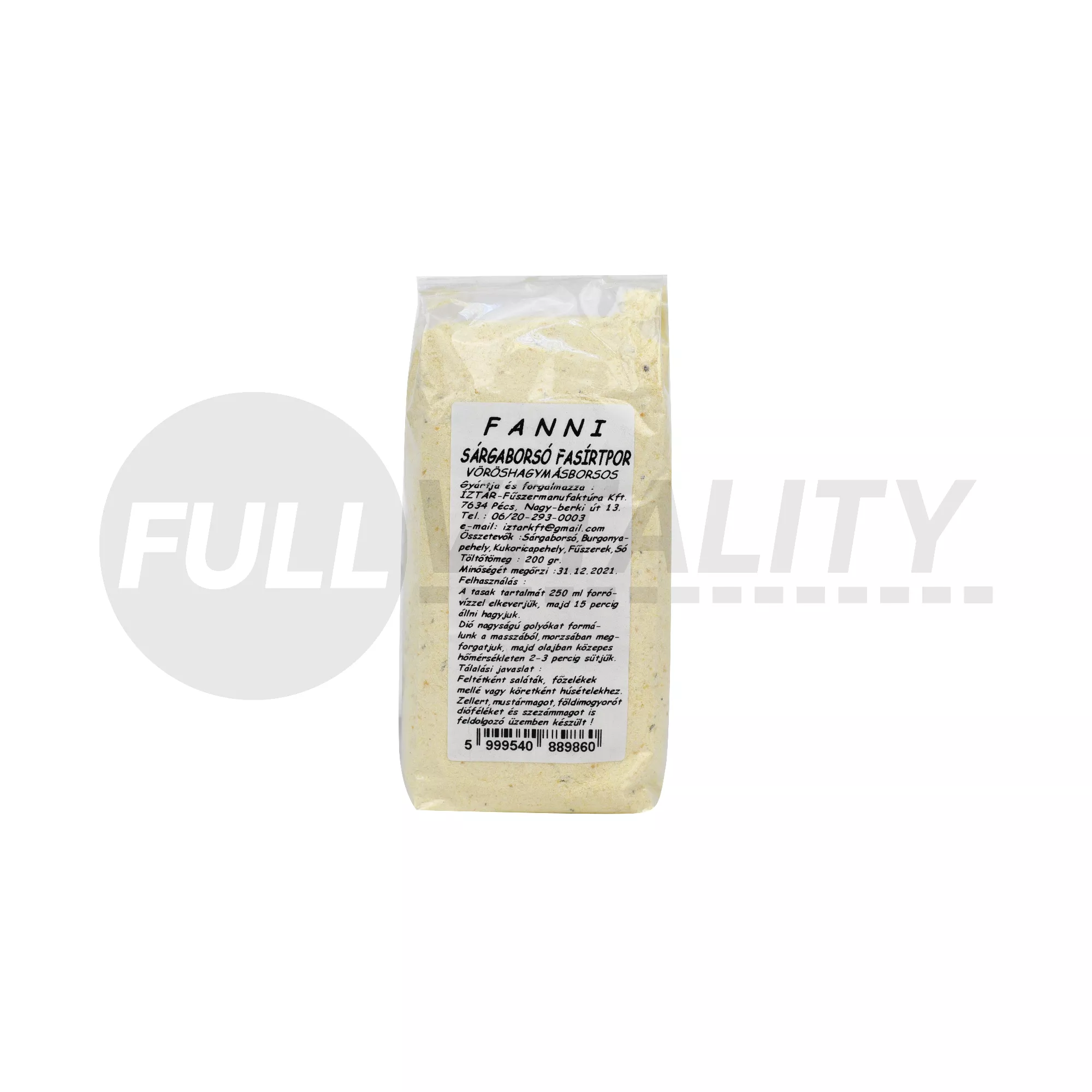 FANNI SÁRGABORSÓ FASÍRTPOR VÖRÖSHAGYMÁS BORSOS 200G