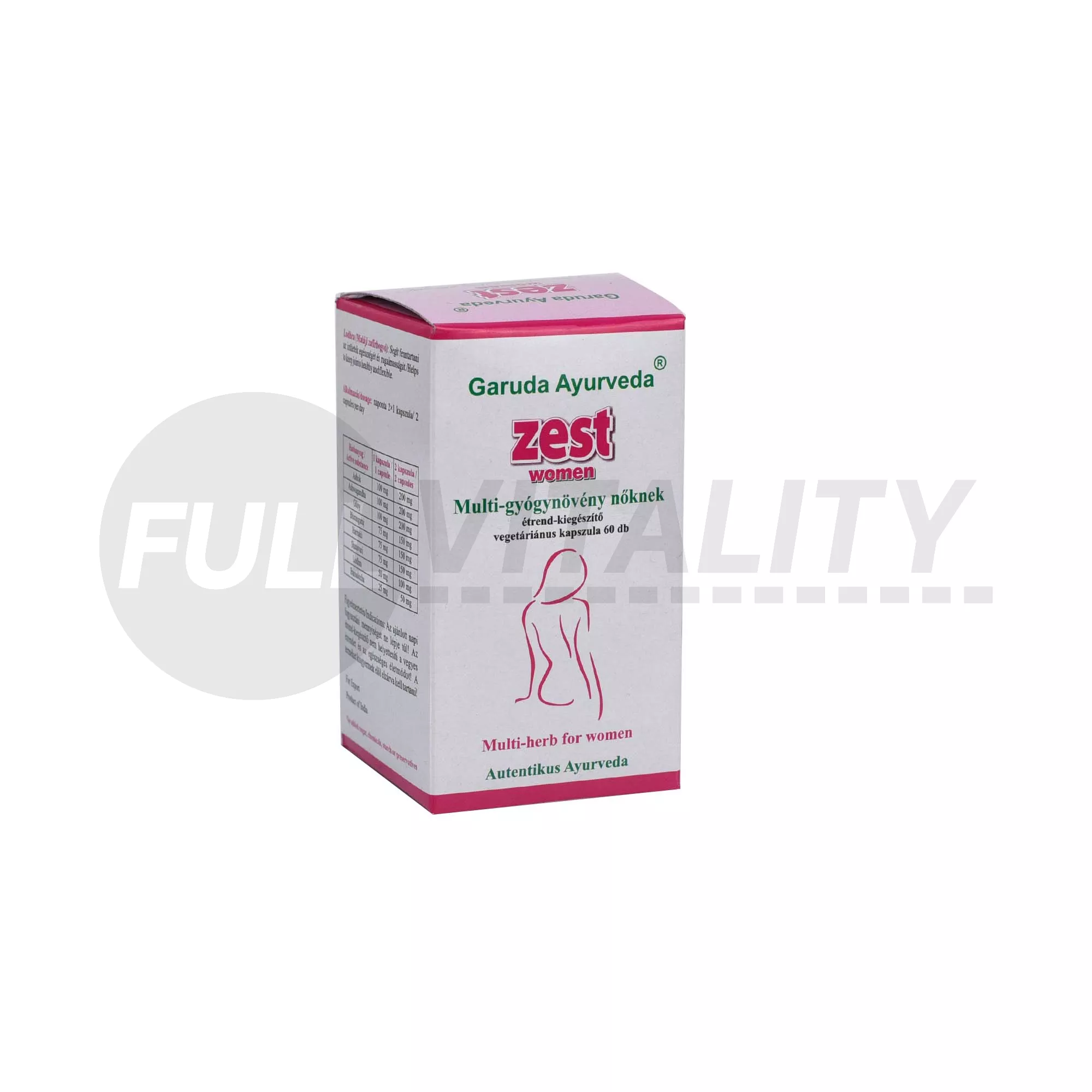 GARUDA AYURVEDA ZEST WOMEN ÉTREND-KIEGÉSZÍTŐ KAPSZULA 60DB