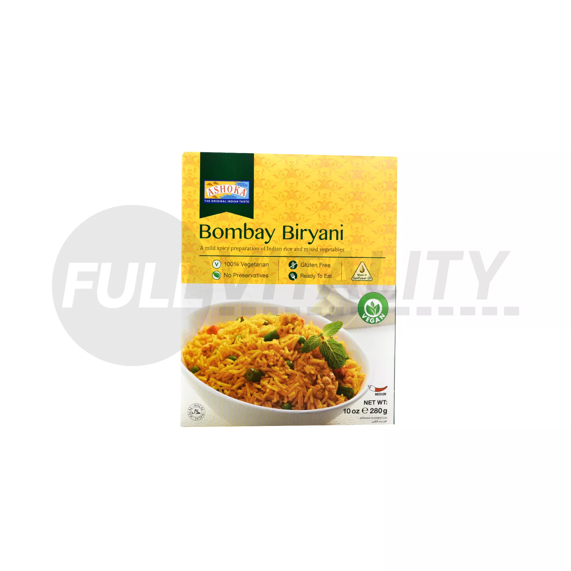 GLUTÉNMENTES ASHOKA VEGÁN BOMBAY BIRYANI INDIAI KÉSZÉTEL 280G