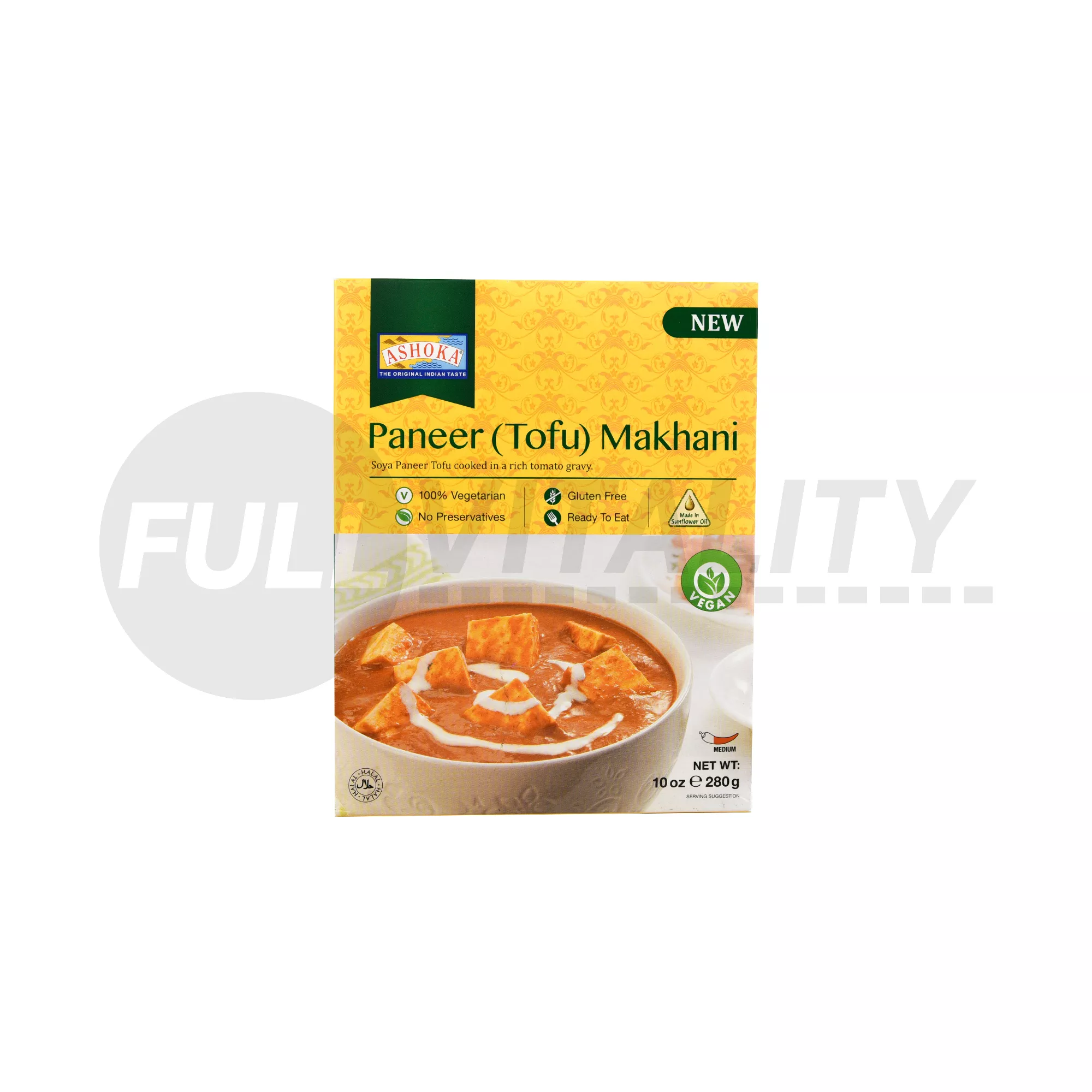 GLUTÉNMENTES ASHOKA VEGÁN PANEER TOFU MAKHANI INDIAI KÉSZÉTEL 280G