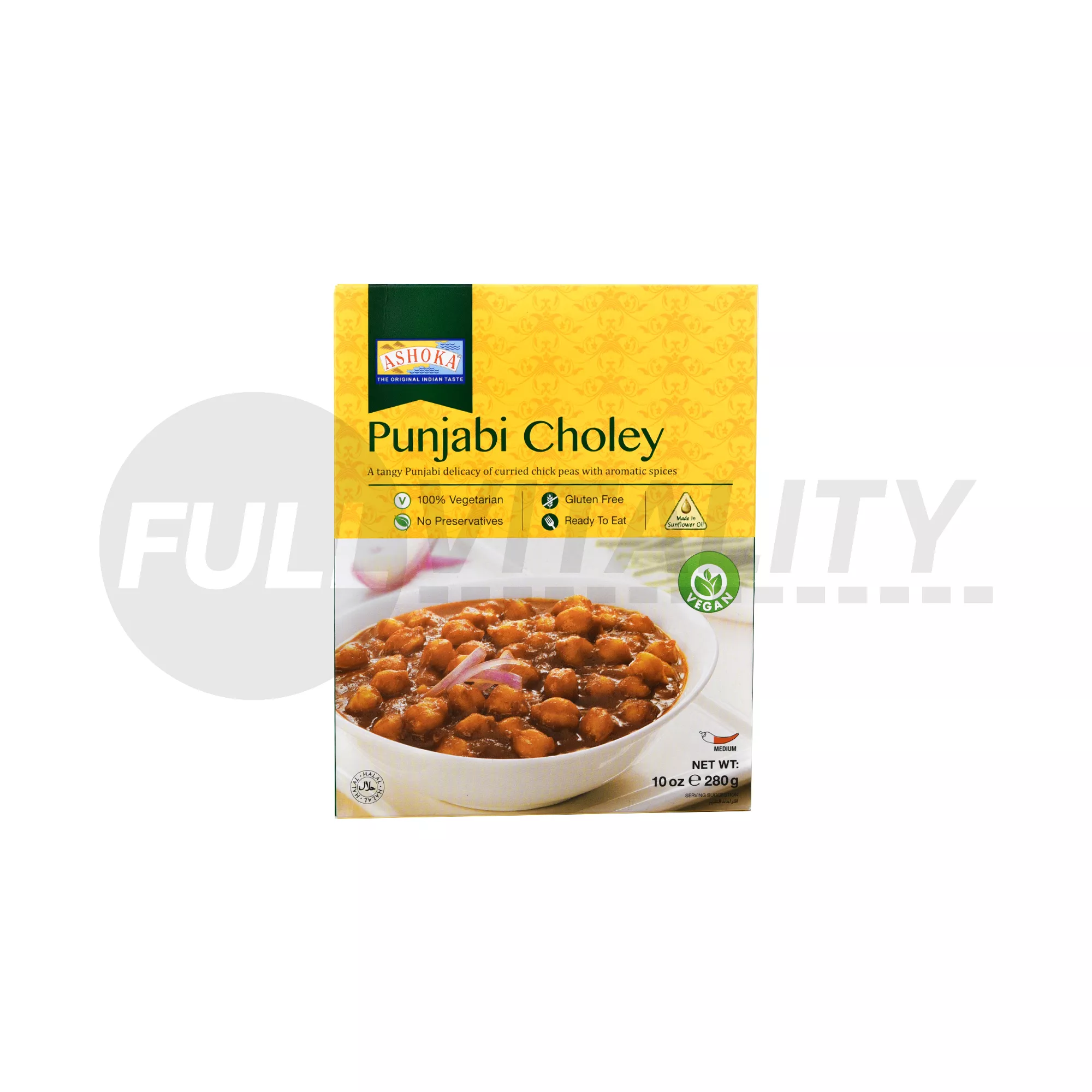 GLUTÉNMENTES ASHOKA VEGÁN PUNJABI CHOLEY INDIAI KÉSZÉTEL 280G