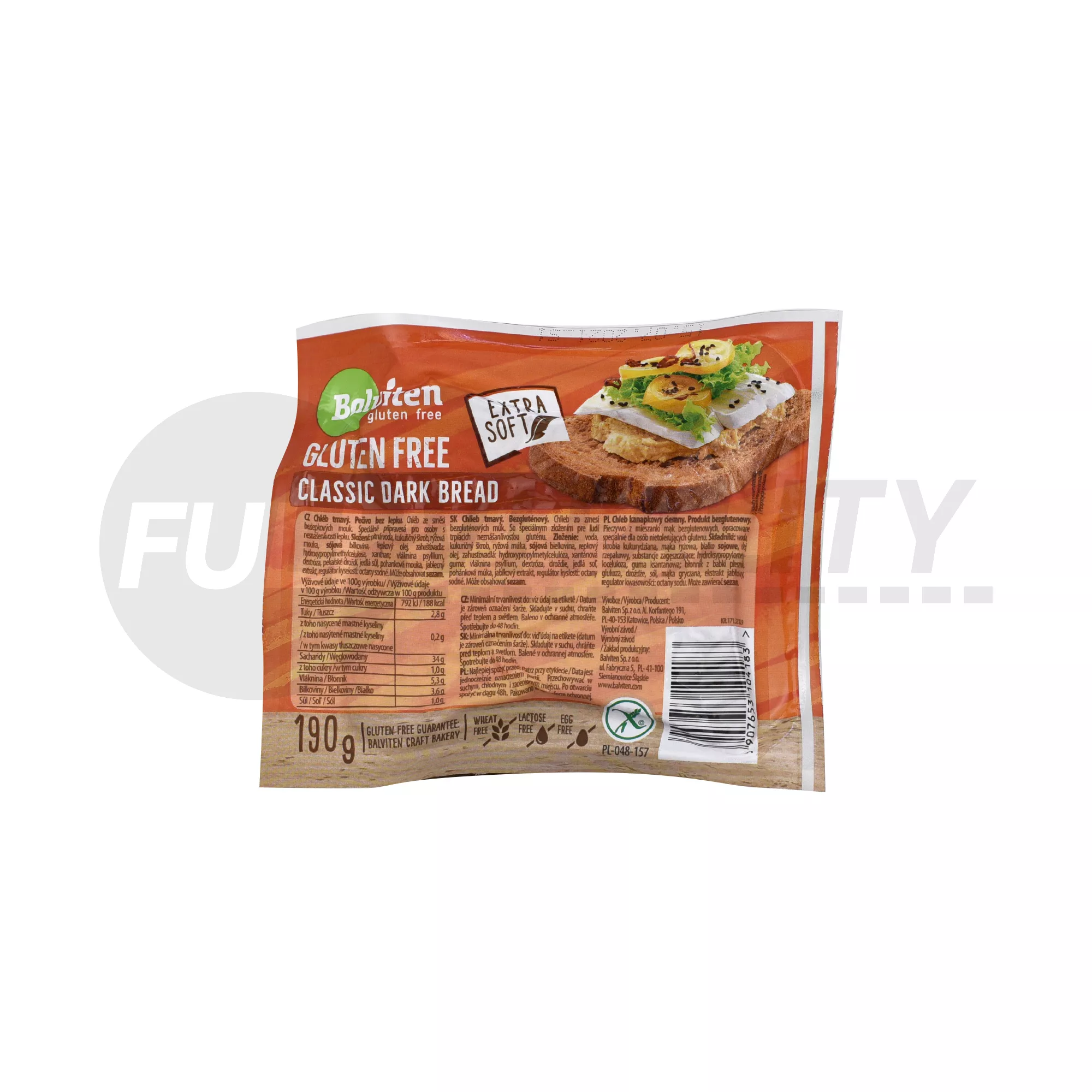 GLUTÉNMENTES BALVITEN SZELETELT BARNA KENYÉR 190G