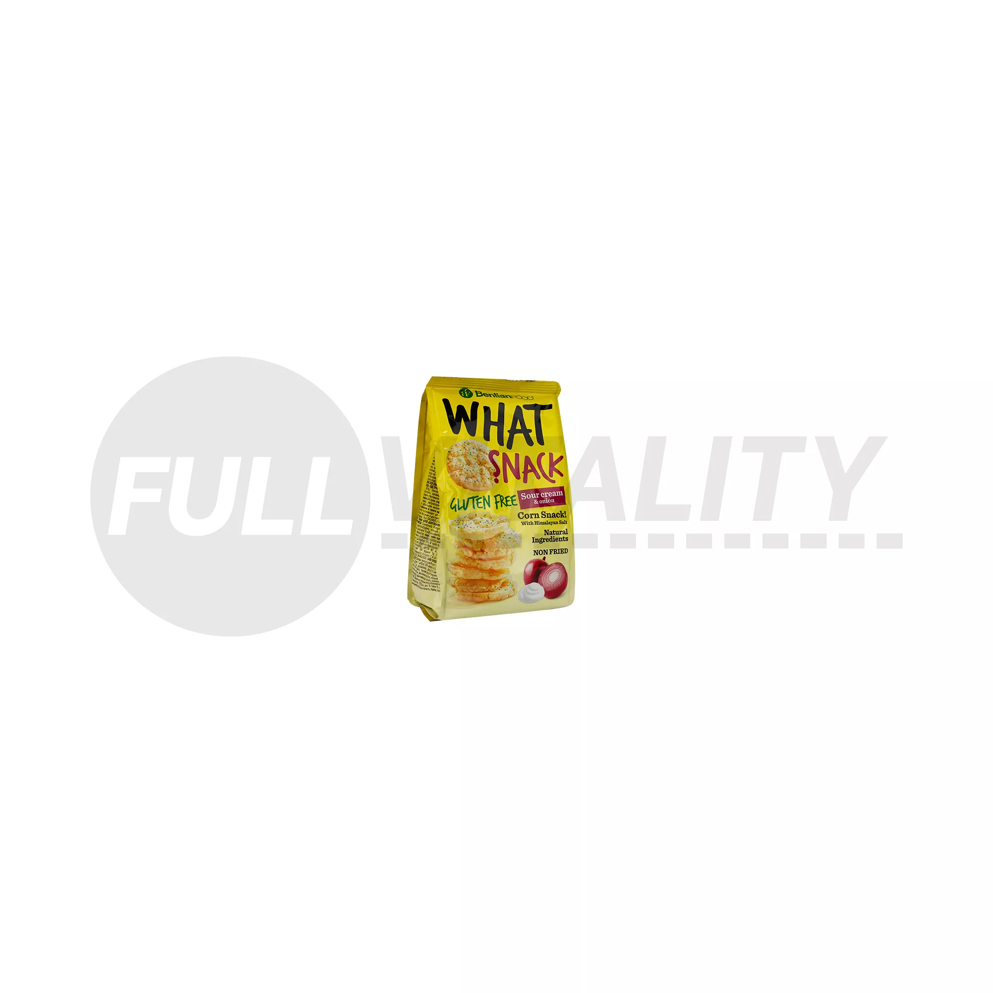 GLUTÉNMENTES BENLIANFOOD WHAT SNACK MINI PUFFASZTOTT KUKORICA TEJSZÍNES-HAGYMÁS 50G