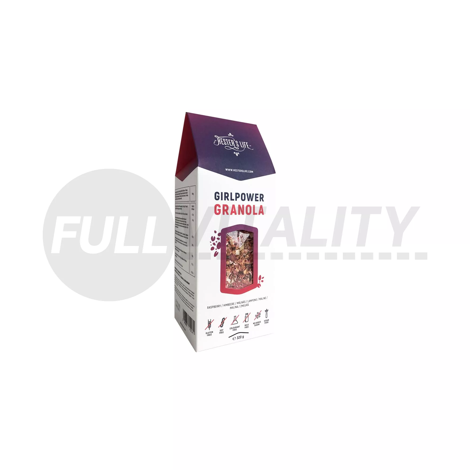 GLUTÉNMENTES HESTERS LIFE GIRLPOWER GRANOLA - MÁLNÁS GRANOLA 320G