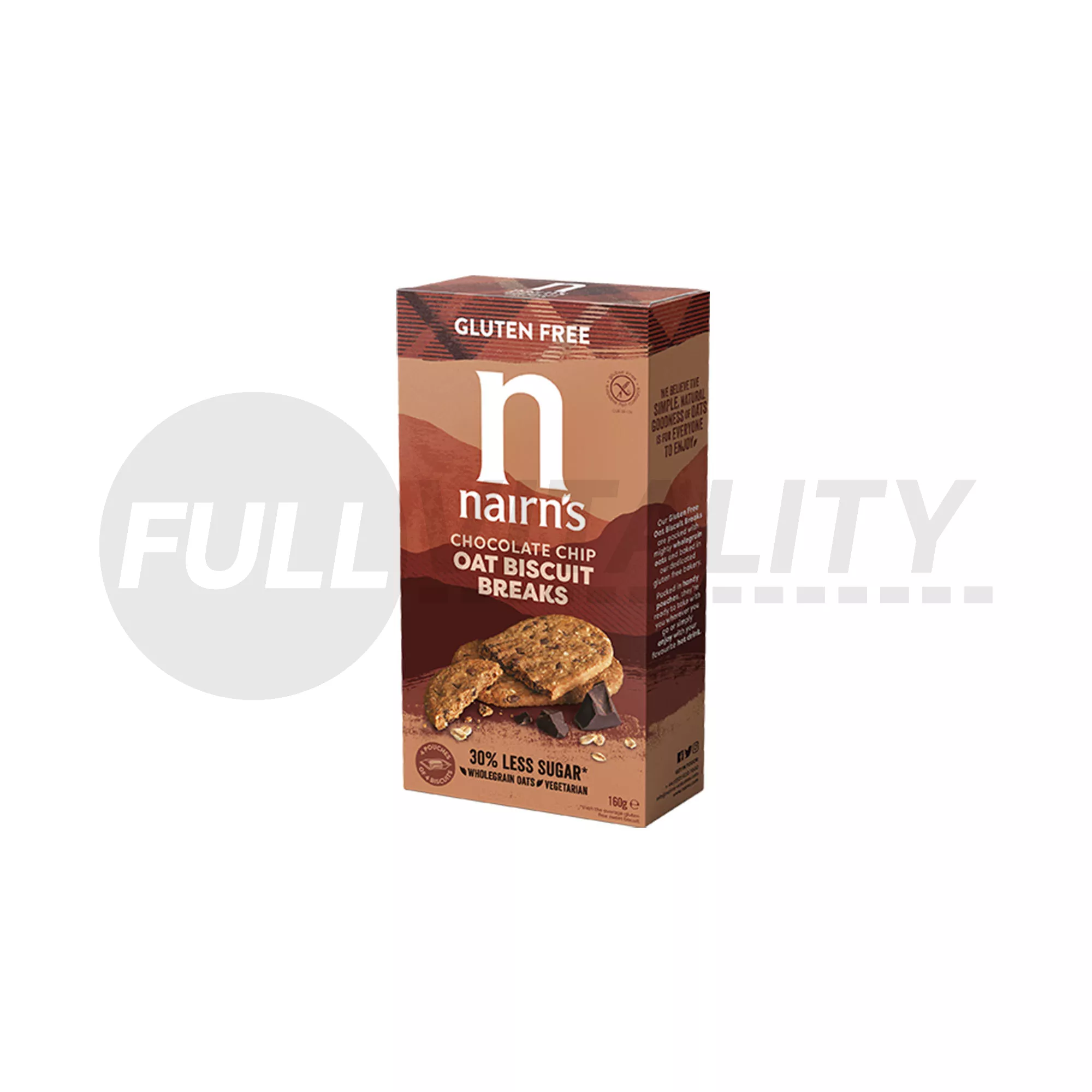 GLUTÉNMENTES NAIRNS TELJESKIŐRLÉSŰ (56%) ROSTDÚS ZABKEKSZ CSOKI CHIPS 160G