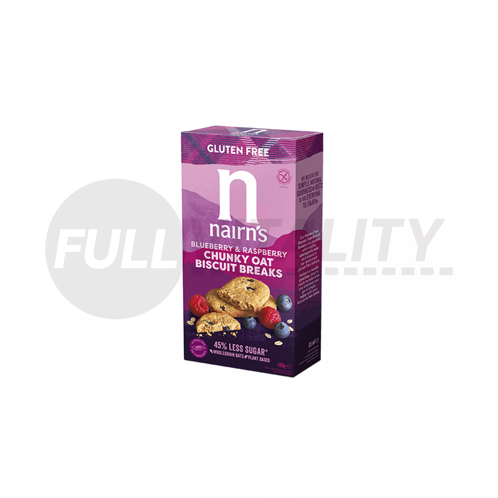 GLUTÉNMENTES NAIRNS TELJESKIŐRLÉSŰ (63%) ROSTDÚS ZABKEKSZ ÁFONYA & MÁLNA 160G