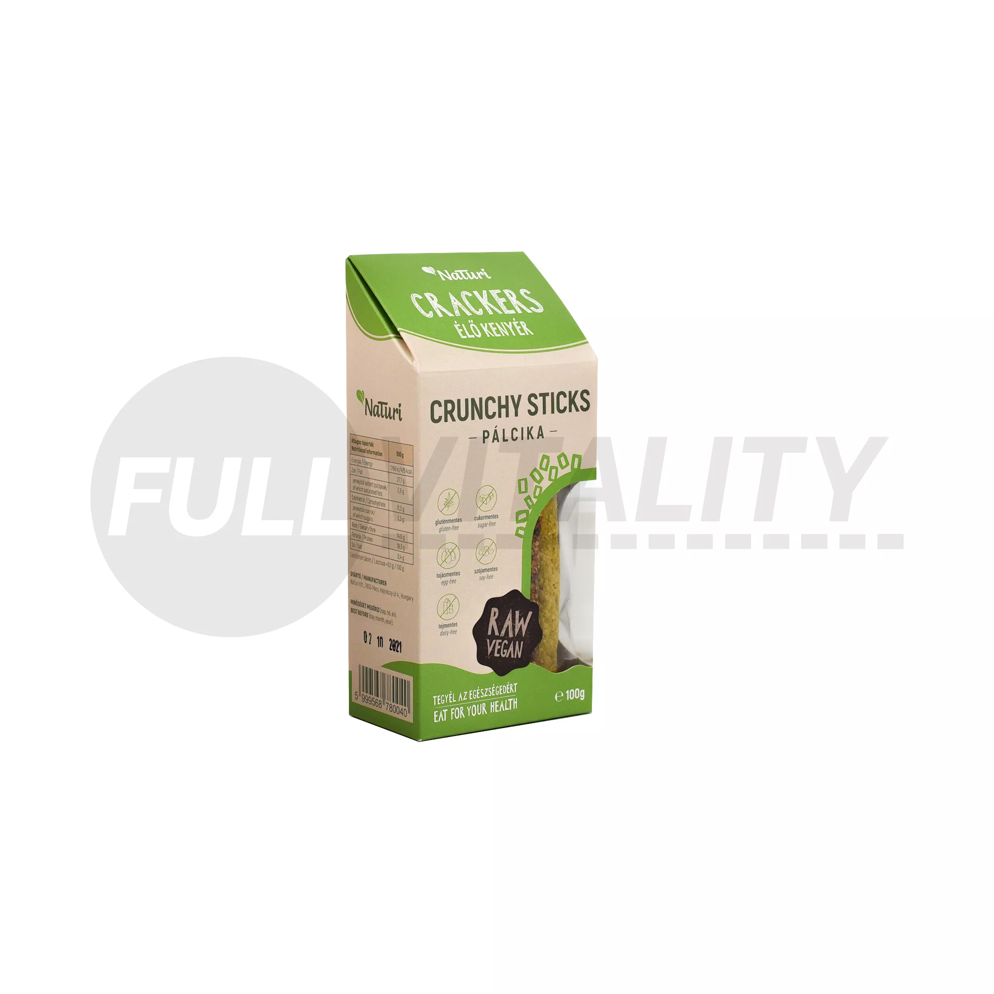 GLUTÉNMENTES NATURI CRACKERS ÉLŐ KENYÉR PÁLCIKA 100G