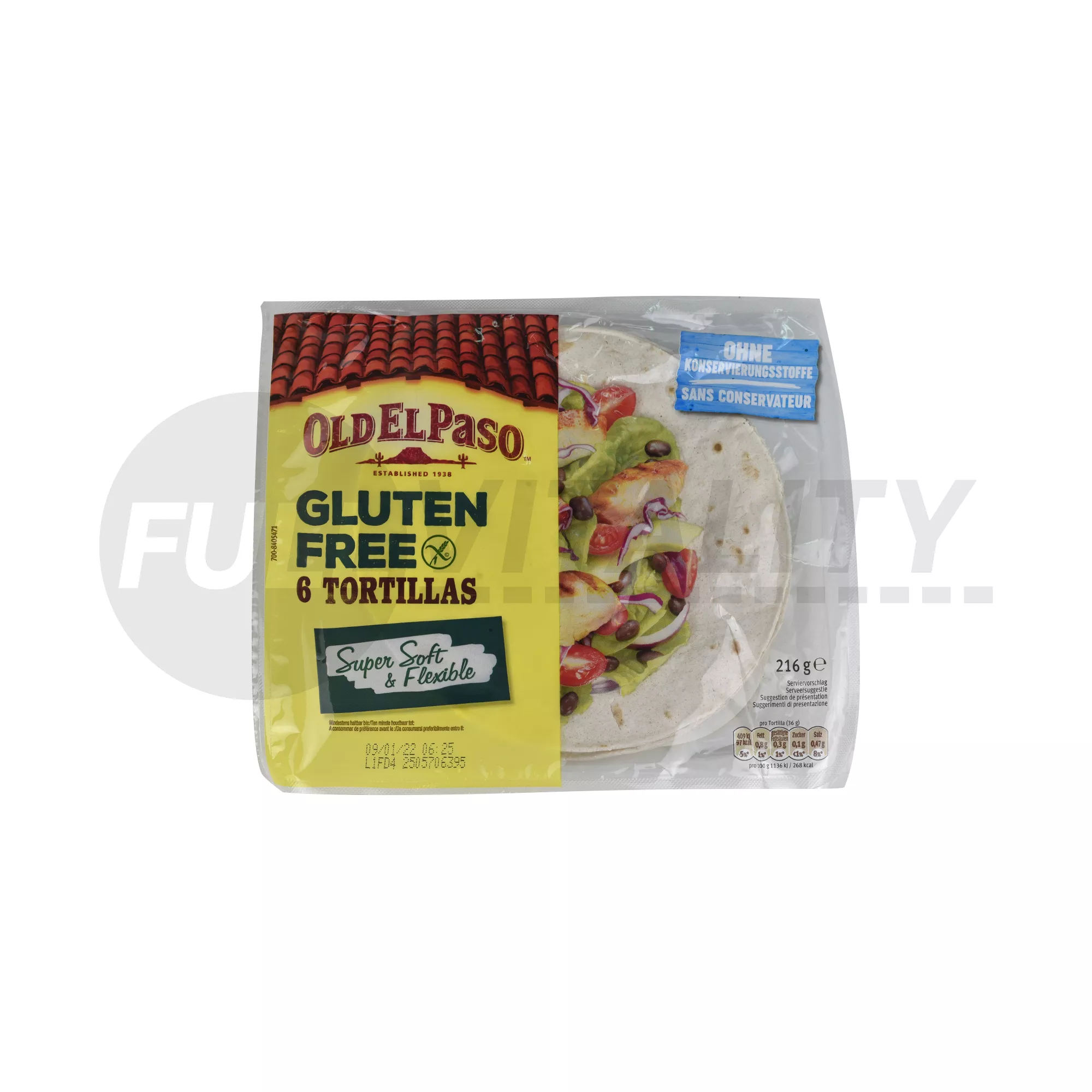 GLUTÉNMENTES OLD EL PASO TORTILLALAP 216G