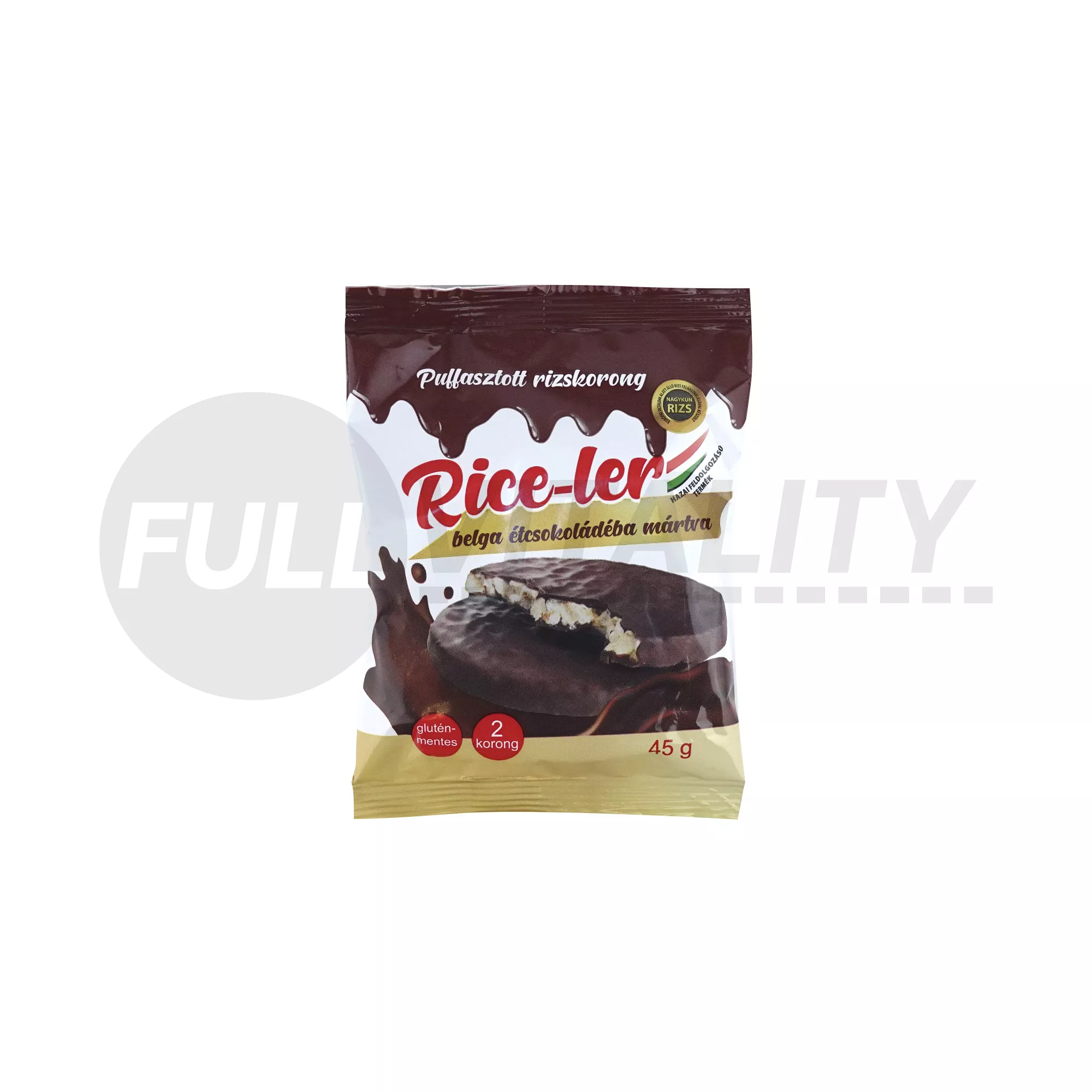 GLUTÉNMENTES RICE-LER PUFFASZTOTT RIZSKORONG BELGA ÉTCSOKOLÁDÉBA MÁRTVA 45G