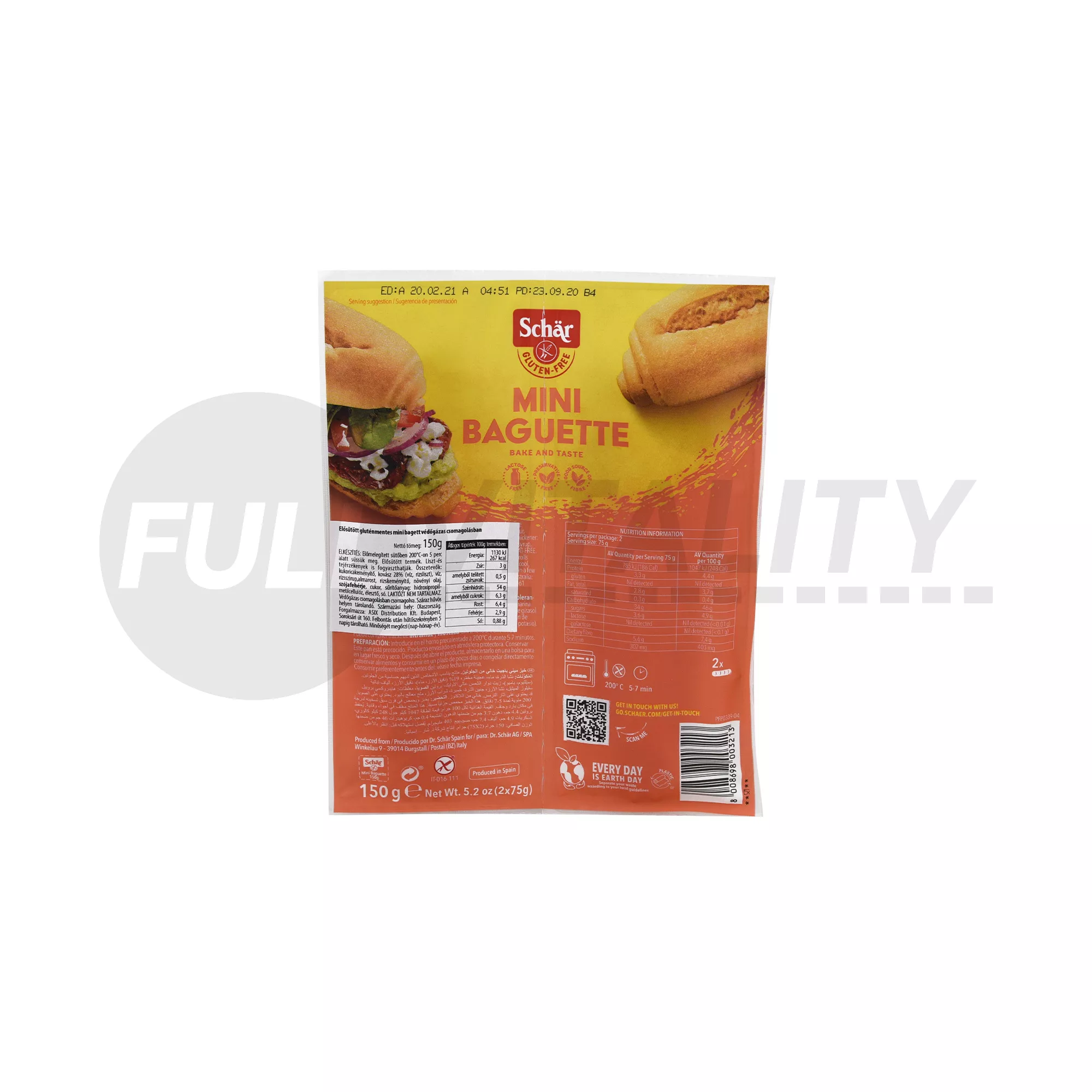 GLUTÉNMENTES SCHAR MINI BAGETT DUO 150G
