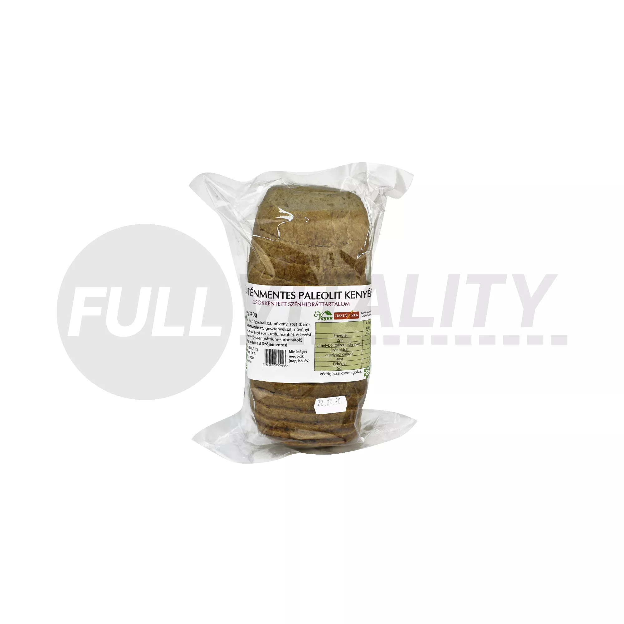 GLUTÉNMENTES TISZTA ÍZEK PALEOLIT KENYÉR 340G