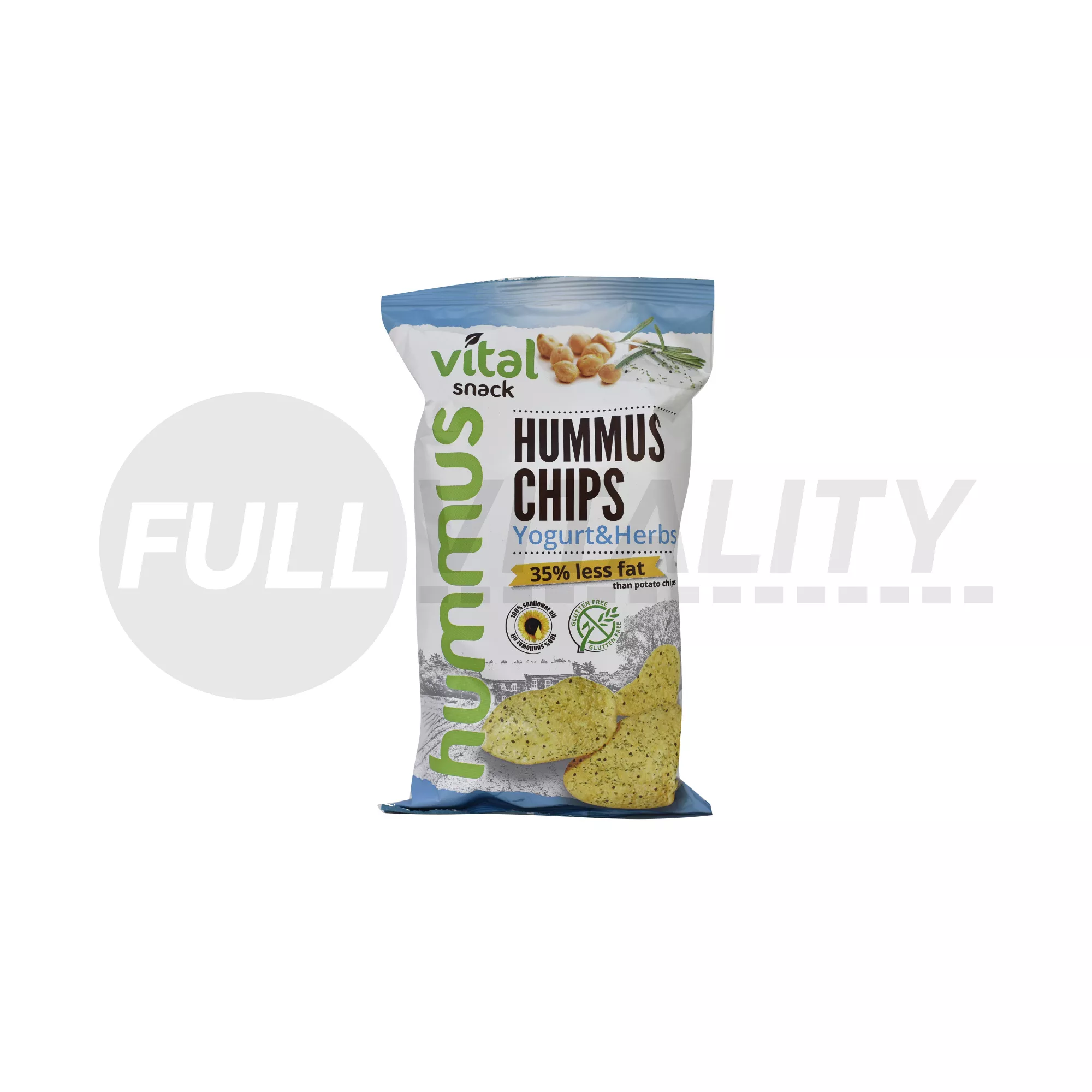 GLUTÉNMENTES VITAL HUMUSZ CHIP JOGHURTOS ZÖLDFŰSZERES ÍZESÍTÉSSEL 65G