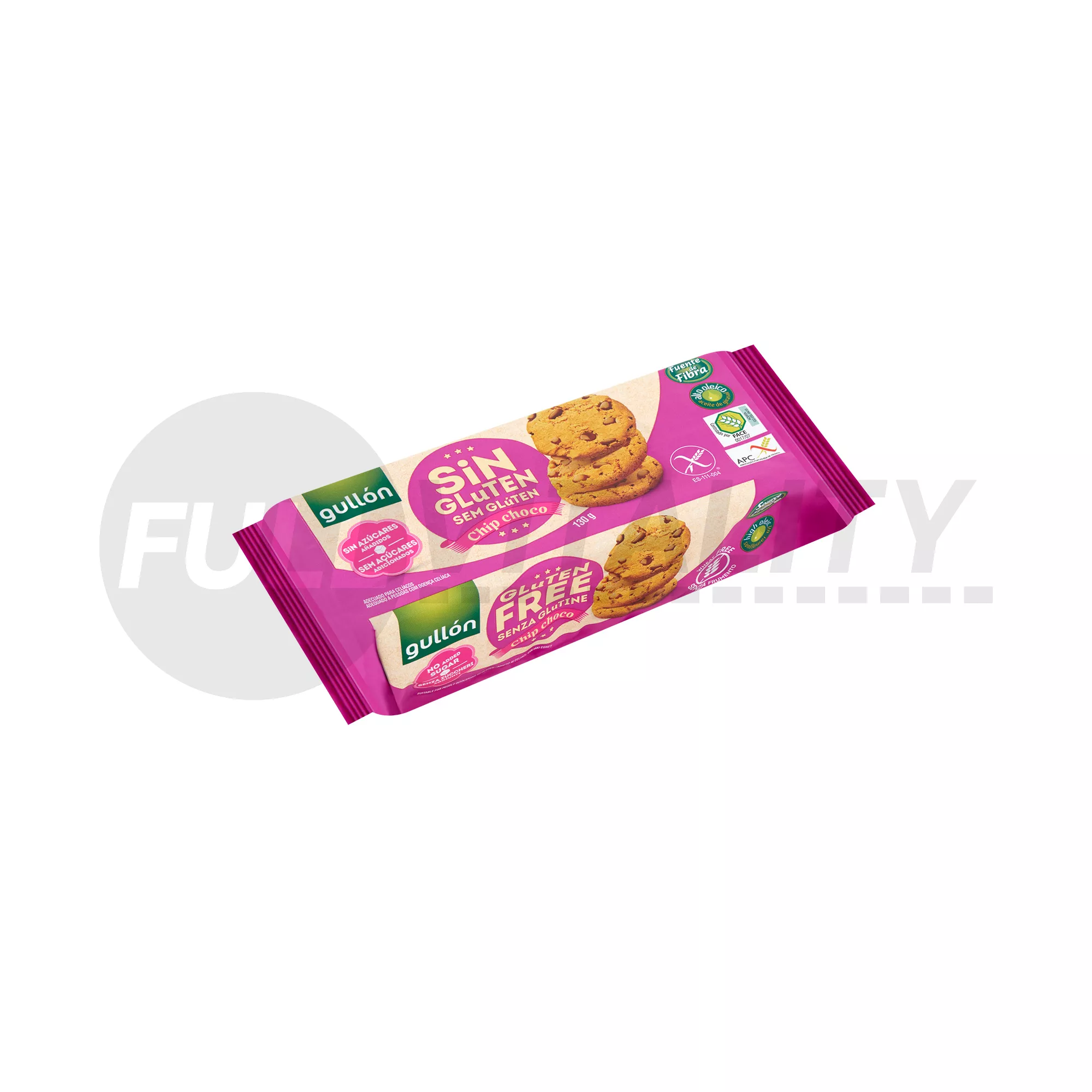 GULLON CHIP CHOCO HOZZÁADOTT CUKOR- ÉS GLUTÉNMENTES KEKSZ 130G