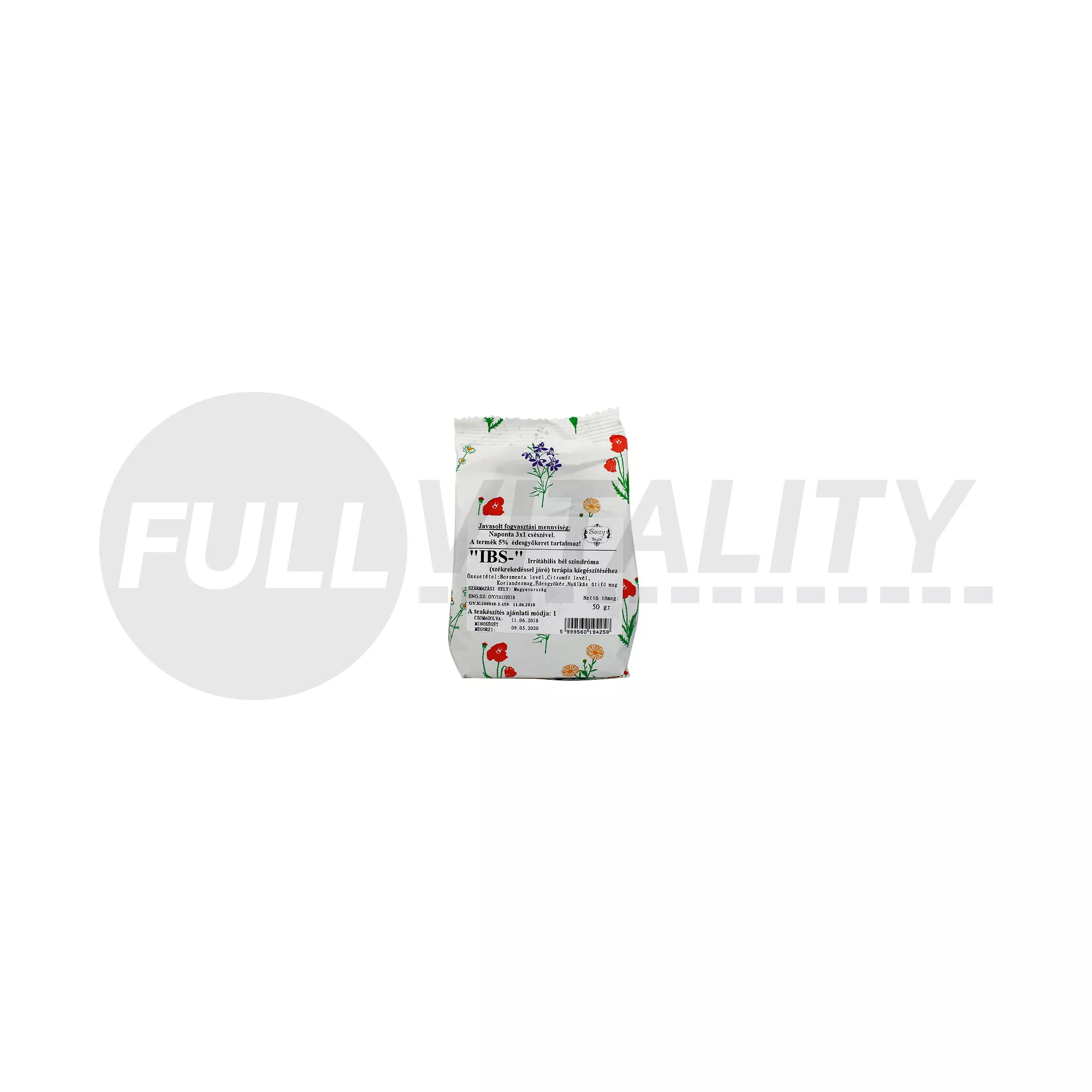 GYÓGYFŰ IBS- IRRITÁBILIS BÉL SZINDÓMA /SZÉKREKEDÉSSEL JÁRÓ/ TERÁPIA KIEGÉSZITÉSÉHEZ 50G