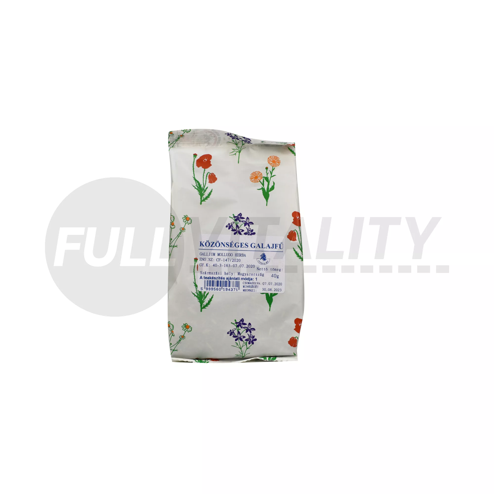 GYÓGYFŰ TEA KÖZÖNSÉGES GALAJFŰ SZÁLAS 40G