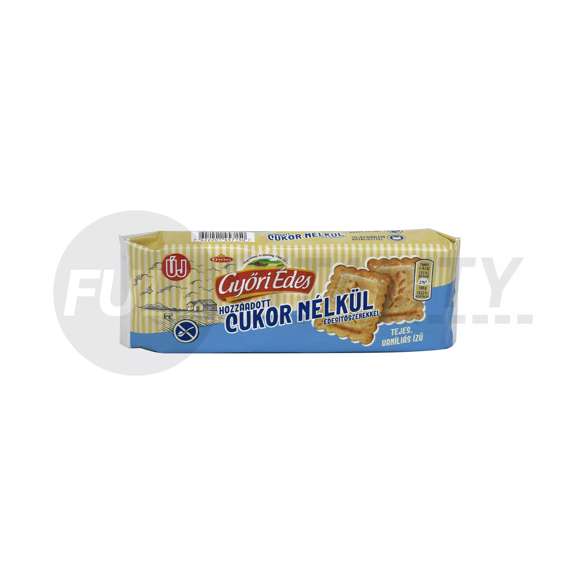 GYŐRI ÉDES HOZZÁADOTT CUKOR NÉLKÜL TEJES-VANÍLIÁS ÍZŰ 100G