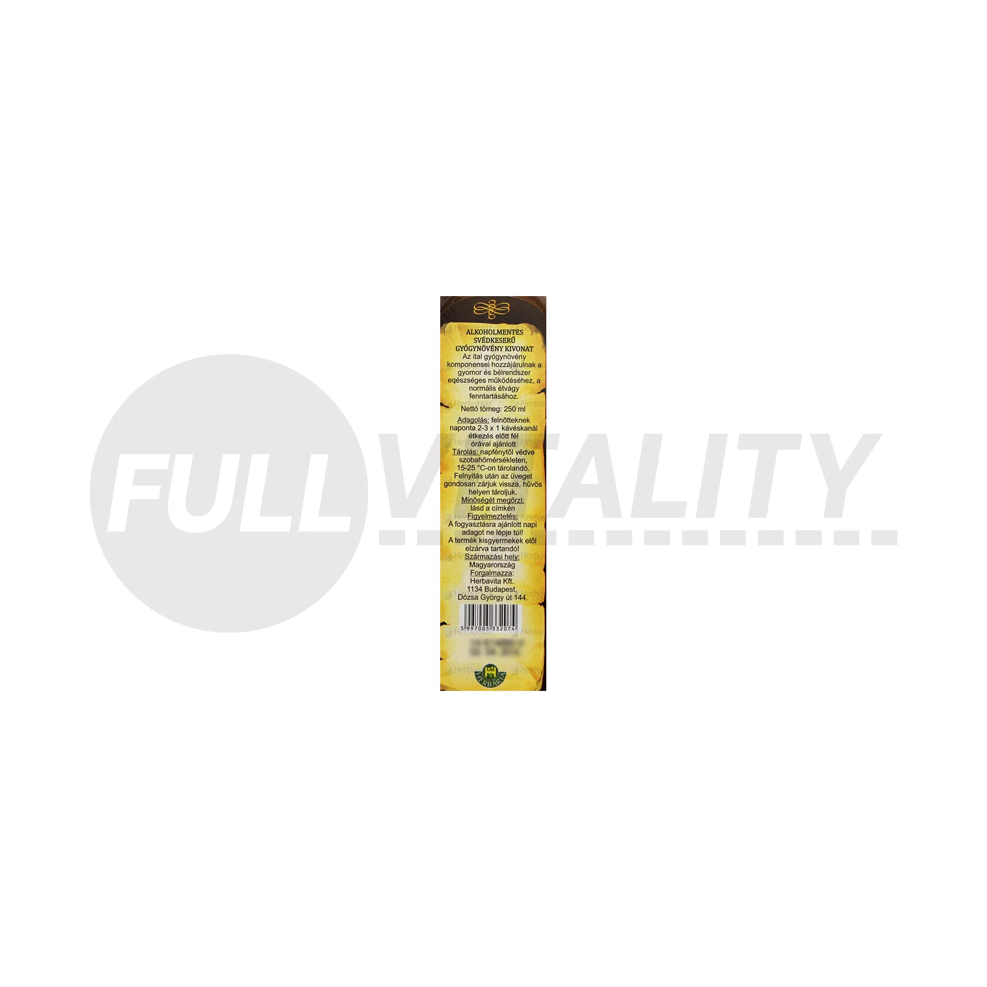 HERBÁRIA HERBAL BITTER SVÉDKESERŰ 250ML